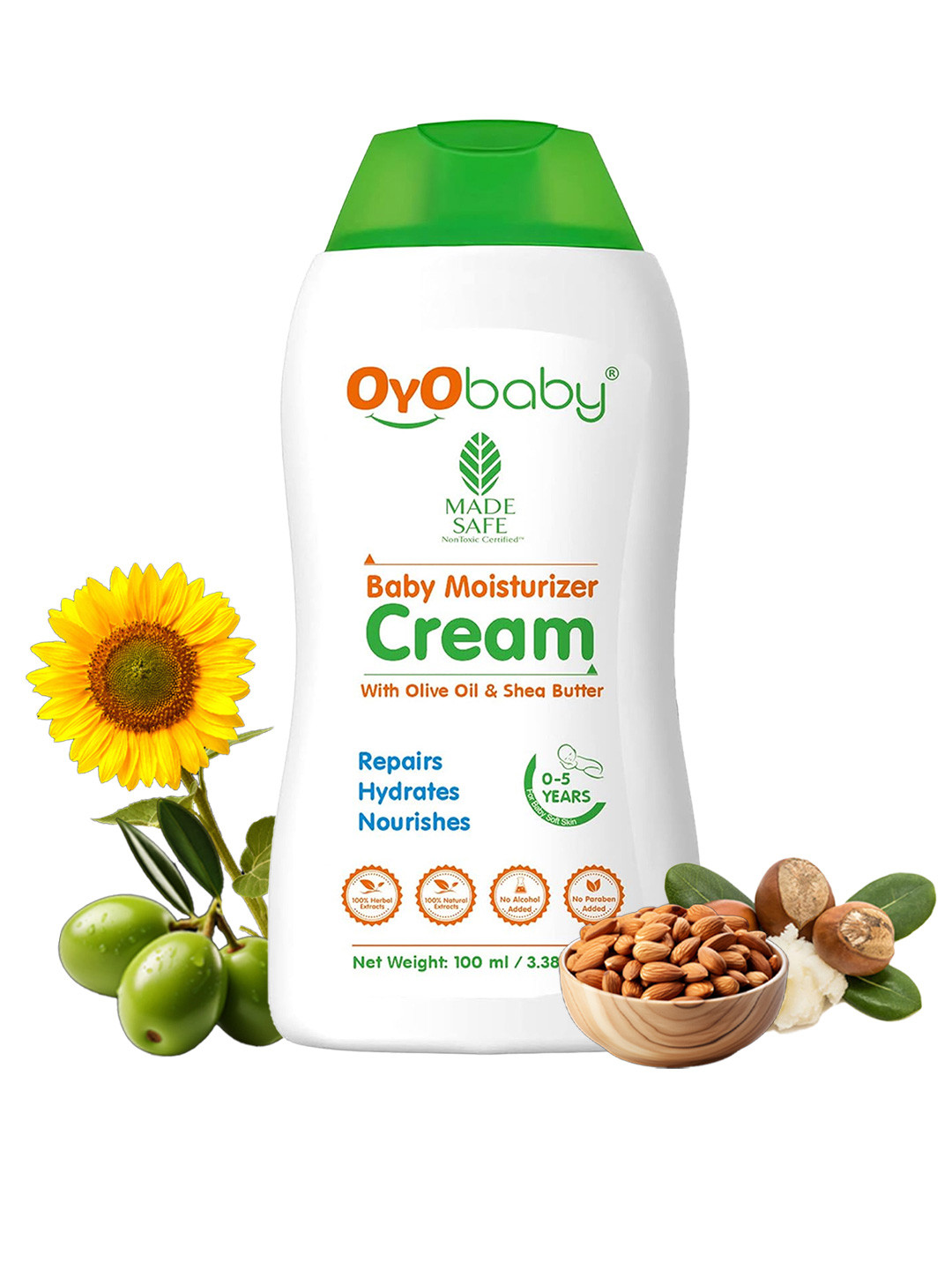 

OyO Baby Kids Olive Oil & Shea Butter Daily Moisturising Cream - 100ml, White