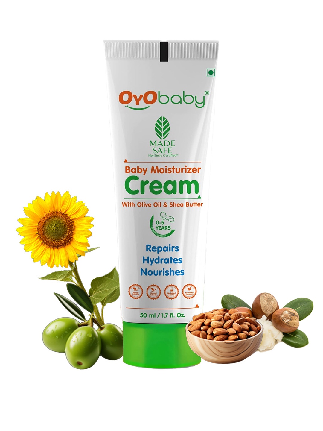 

OyO Baby Kids Olive Oil & Shea Butter Moisturising Cream - 50ml, White