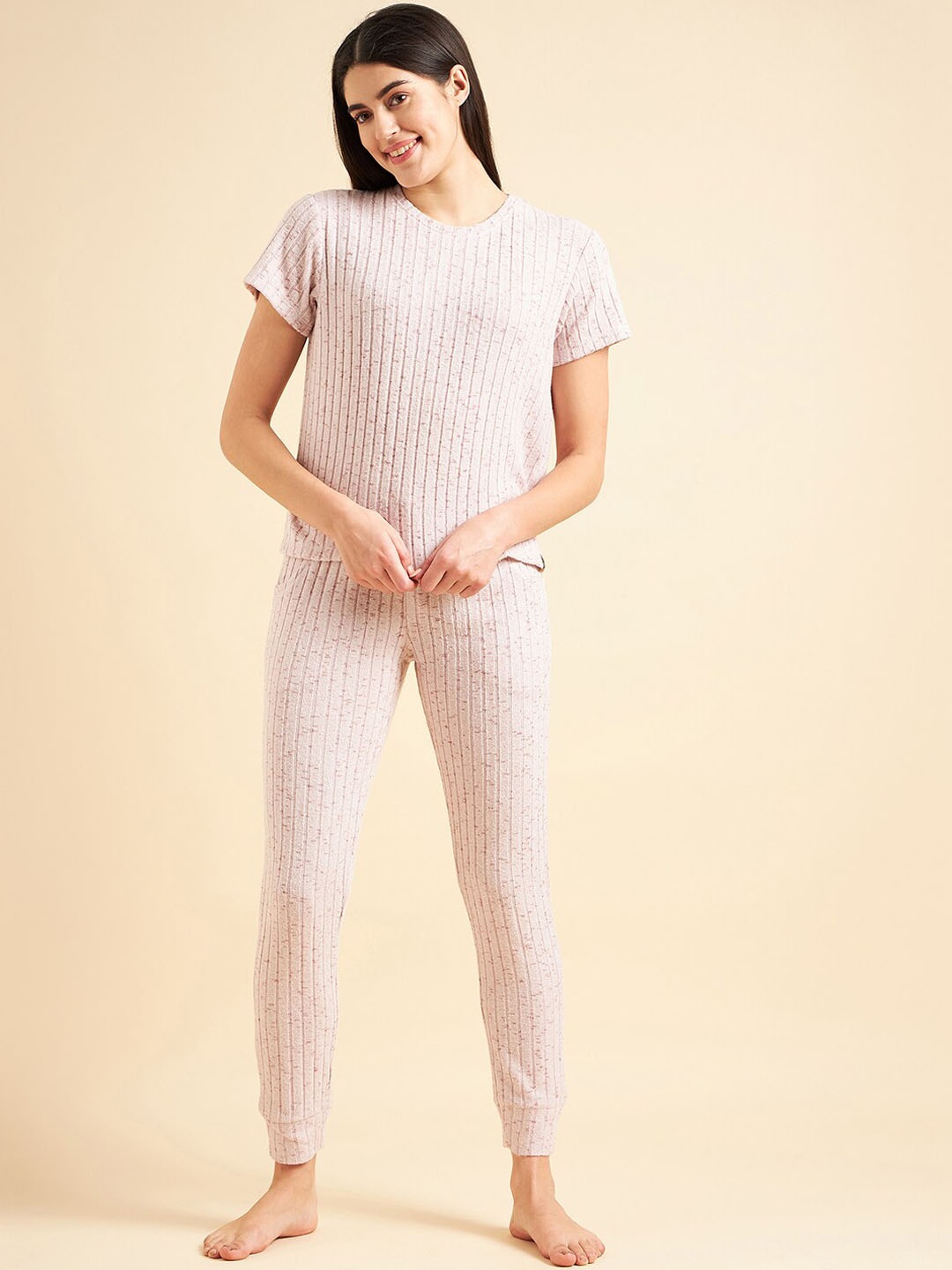 

Sweet Dreams Pink Striped Night Suit