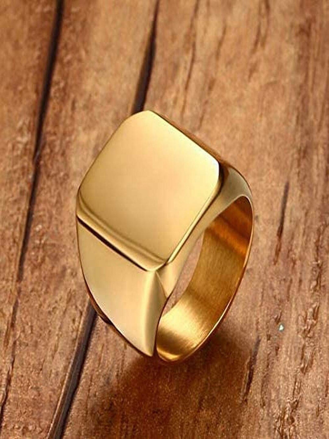 

UNIVERSITY TRENDZ Men Gold-Plated Band Finger Ring