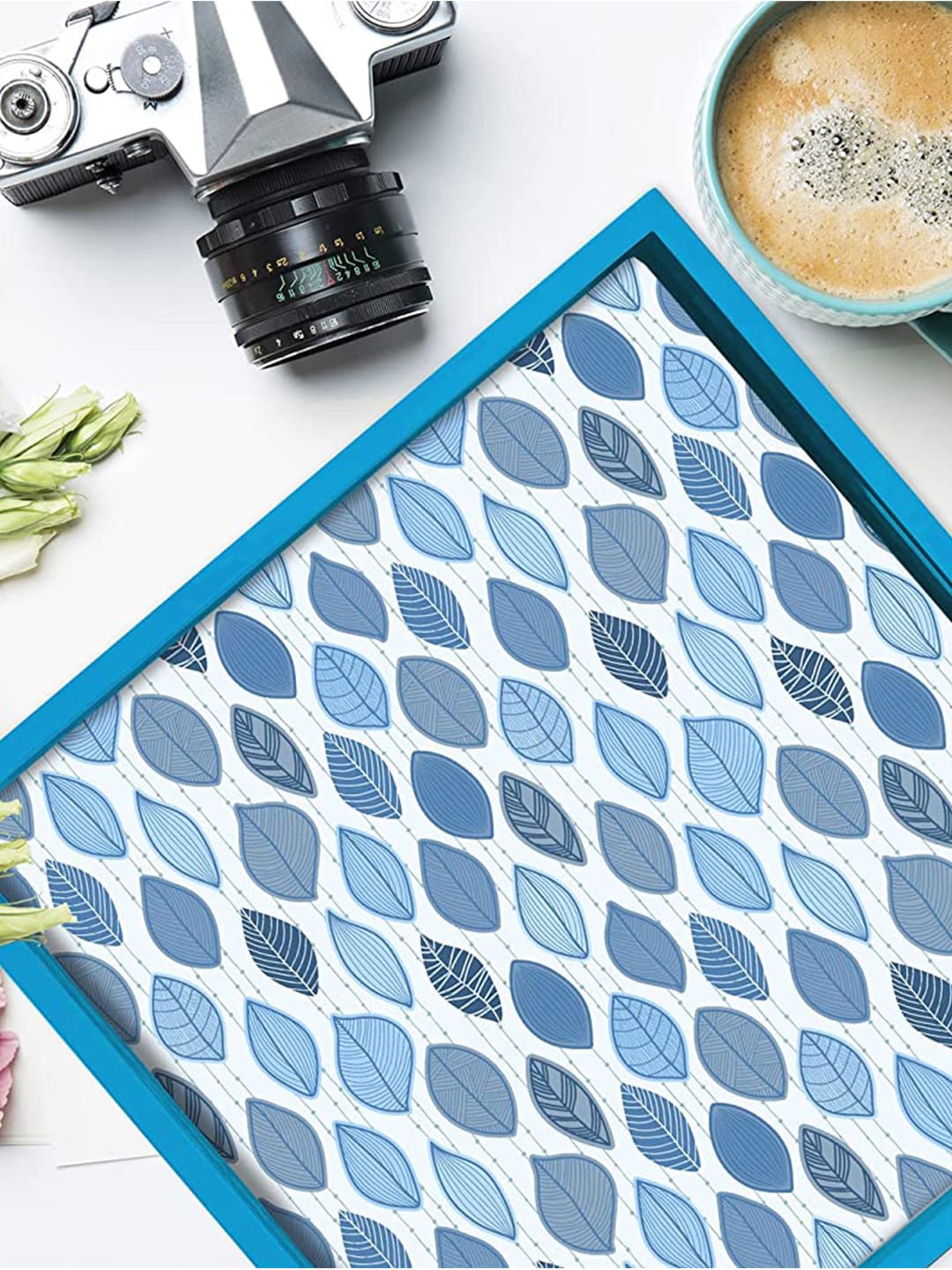 

PAPER PLANE DESIGN Blue & White Printed Rectangle Wooden Tray