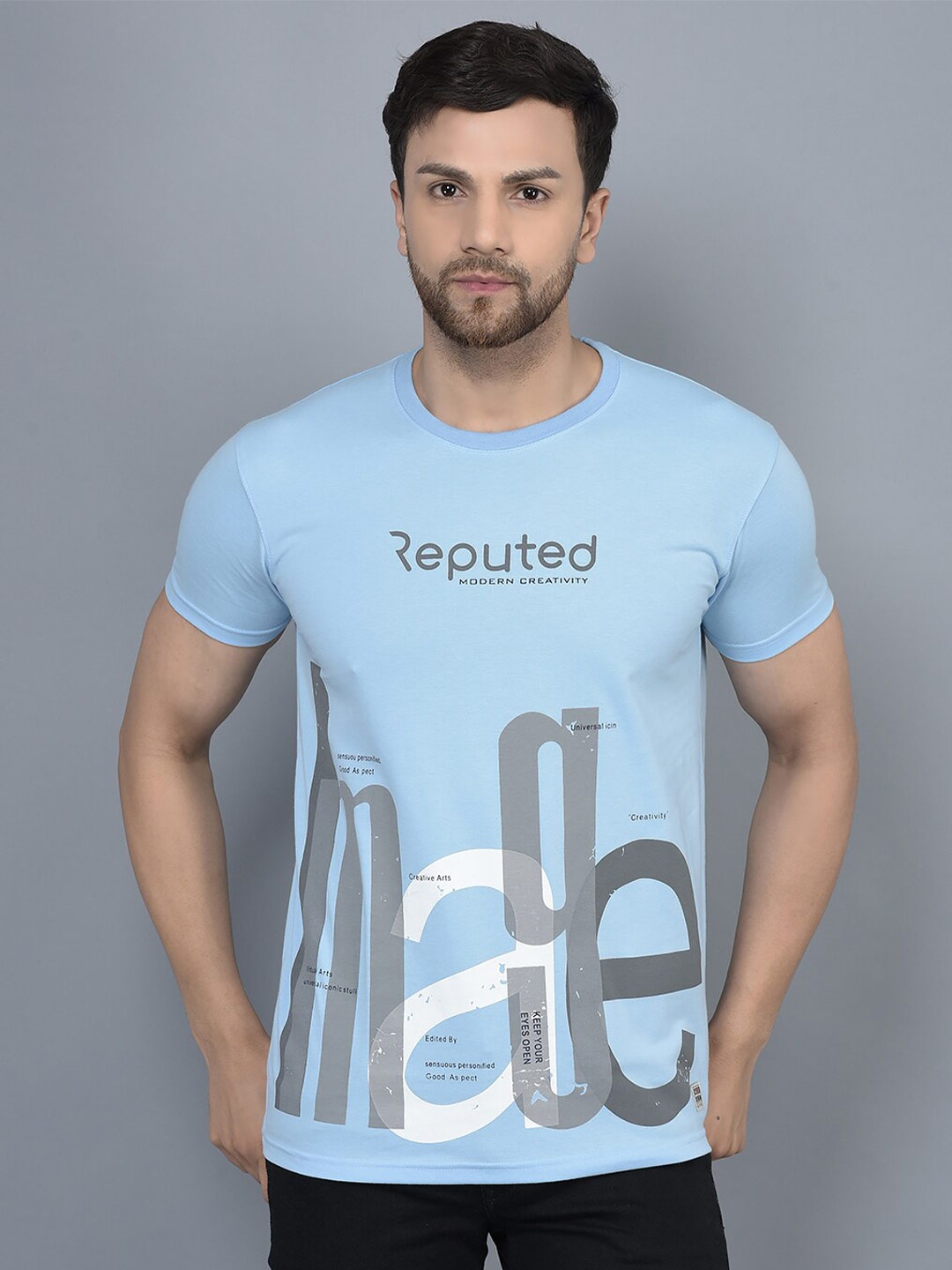 

COBB Typography Printed Cotton T-shirt, Blue