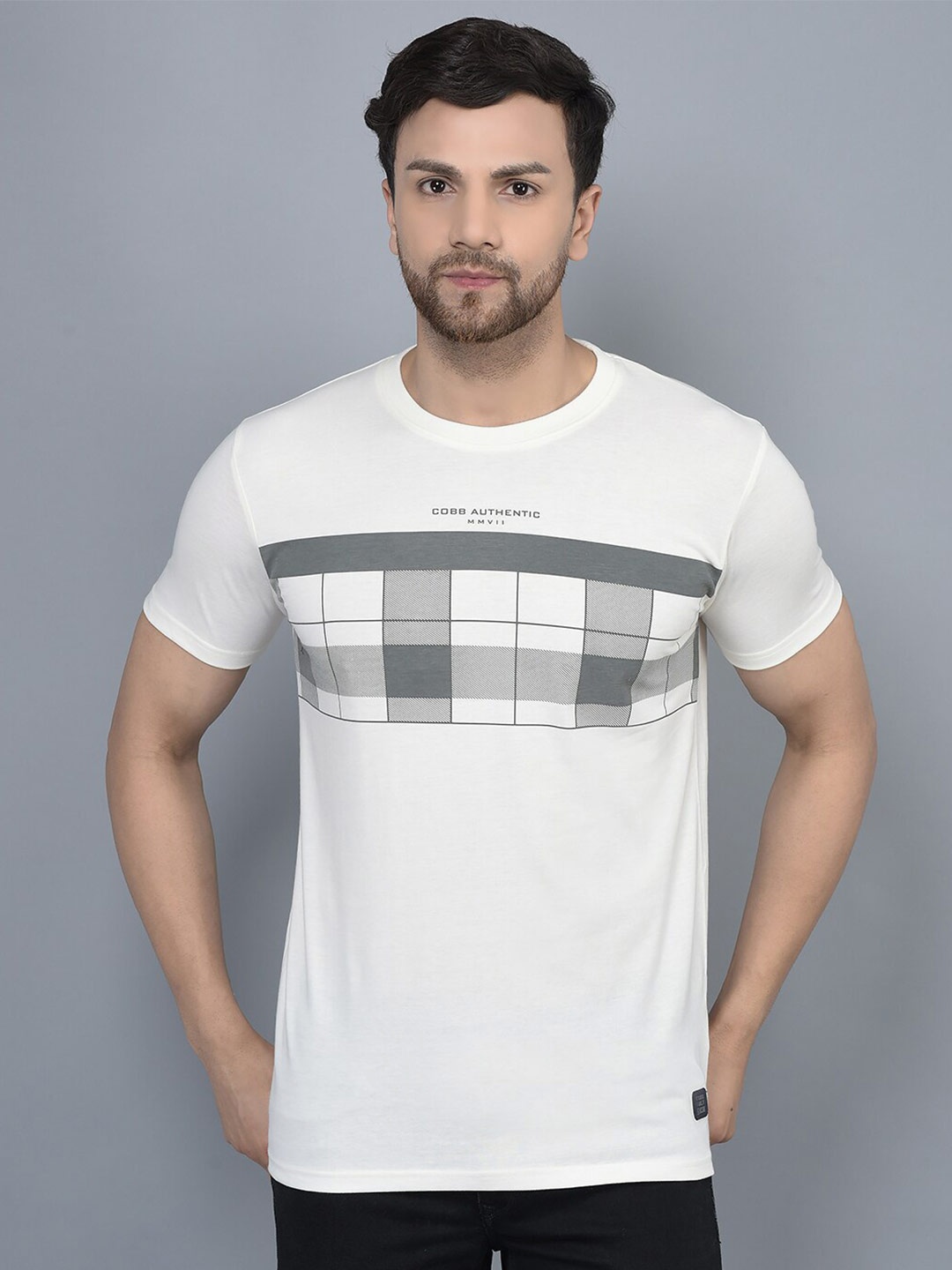 

COBB Graphic Printed Cotton T-shirt, Off white