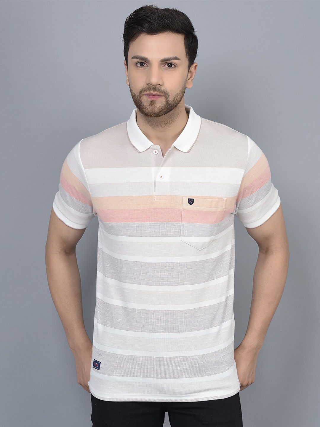 

COBB Polo Collar Regular Fit Cotton T-Shirt, Multi