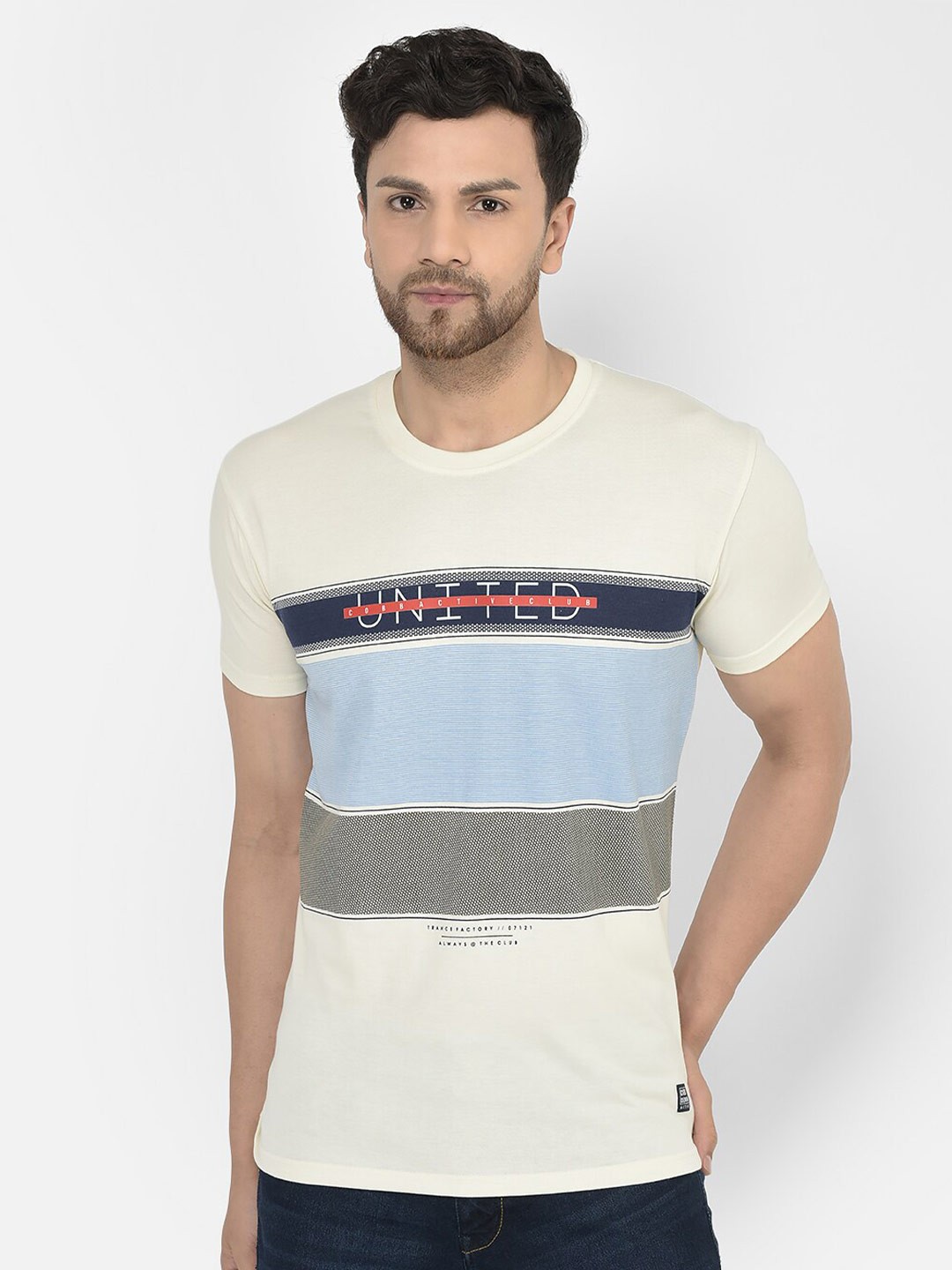 

COBB Typography Printed Round Neck Regular Fit Cotton T-Shirt, Multi
