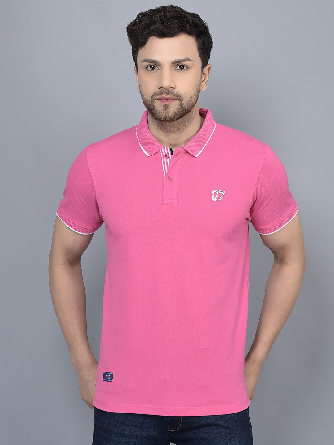 

COBB Polo Collar Cotton T-shirt, Pink
