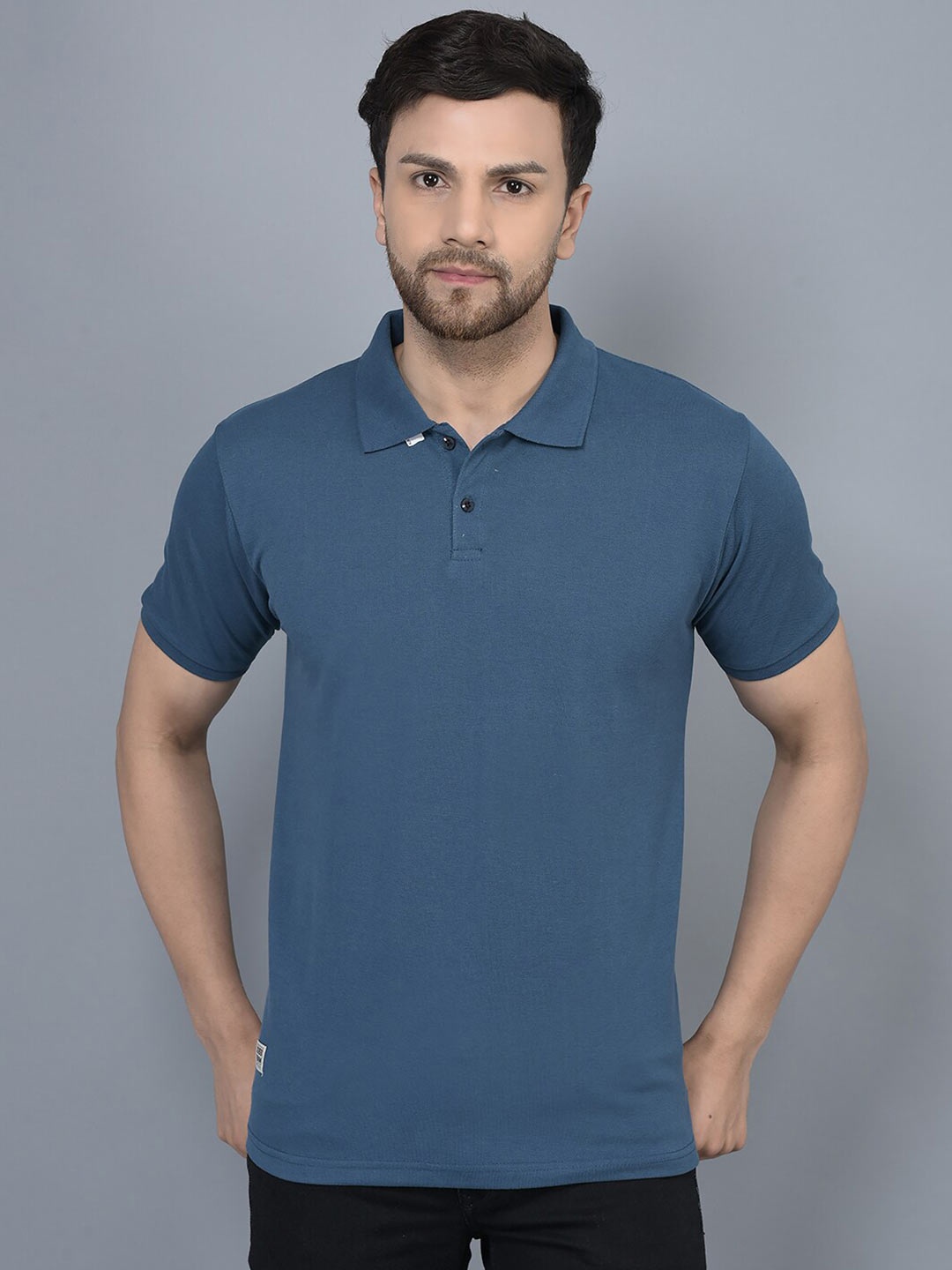 

COBB Polo Collar Cotton T-shirt, Blue