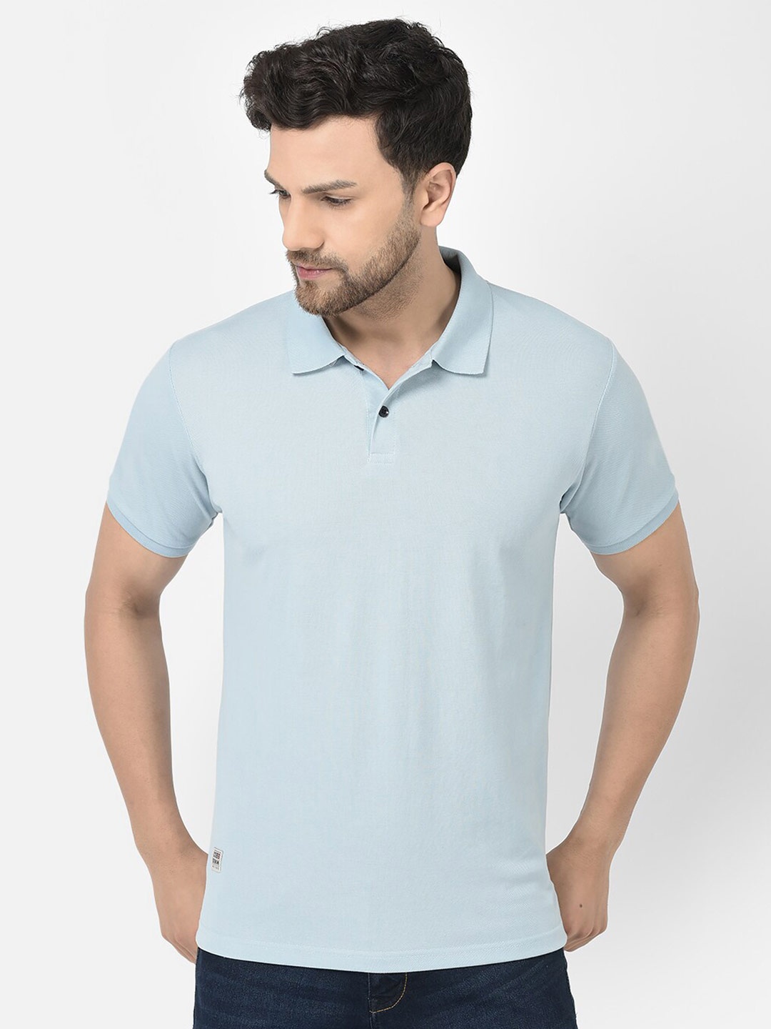 

COBB Polo Collar Regular Fit Cotton T-Shirt, Blue