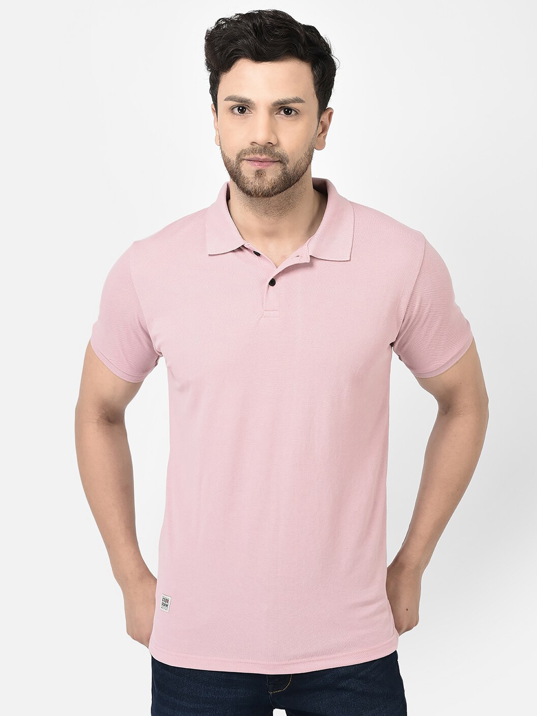 

COBB Polo Collar Short Sleeves Cotton T-shirt, Peach