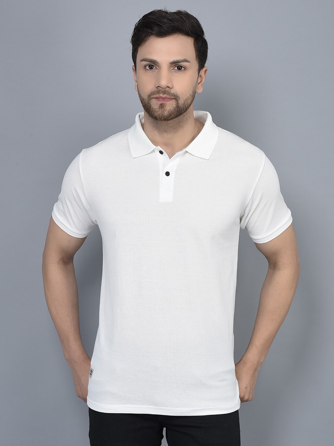 

COBB Polo Collar Cotton T-shirt, White