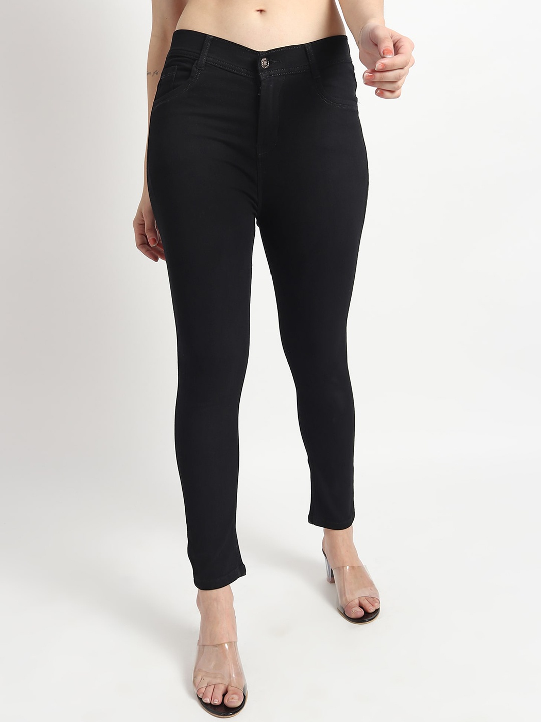 

TYFFYN Women Jean Slim Fit Stretchable Jeans, Black