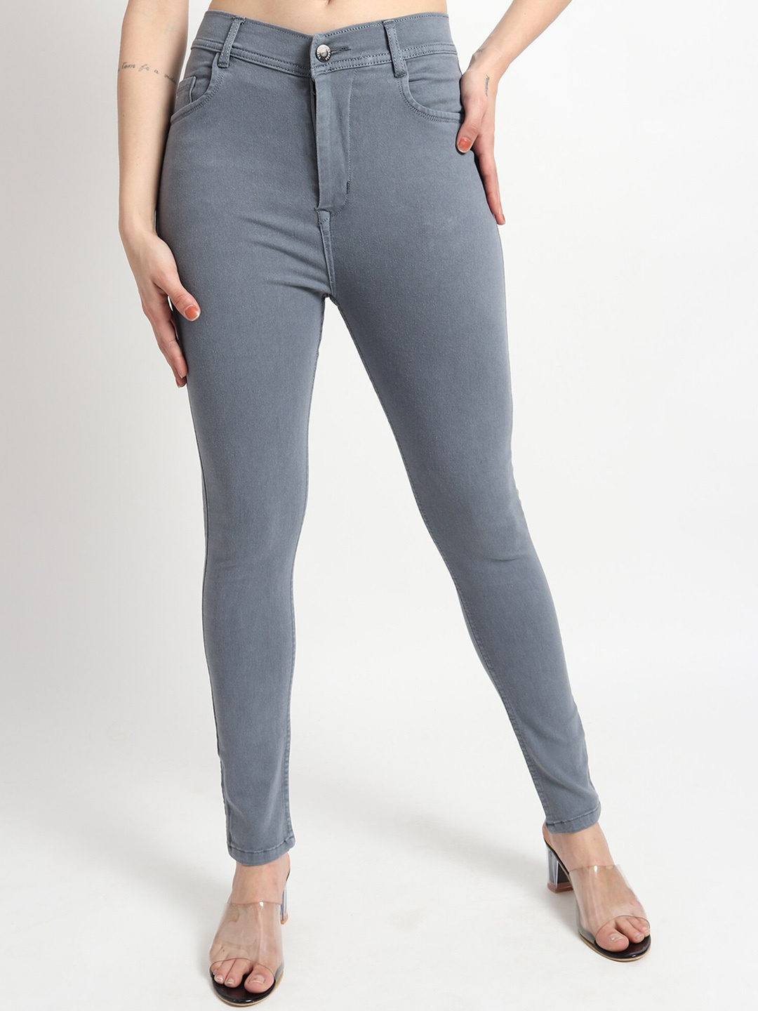 

TYFFYN Women Jean Slim Fit Stretchable Jeans, Grey