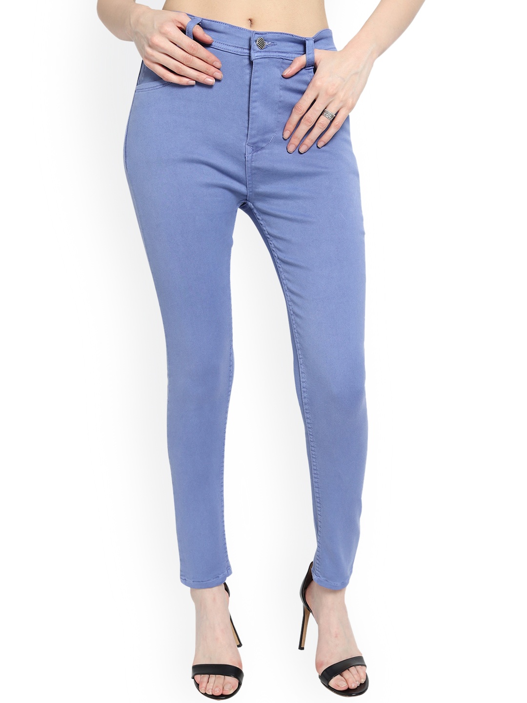

TYFFYN Women Mid-Rise Slim Fit Clean Look Stretchable Jeans, Blue