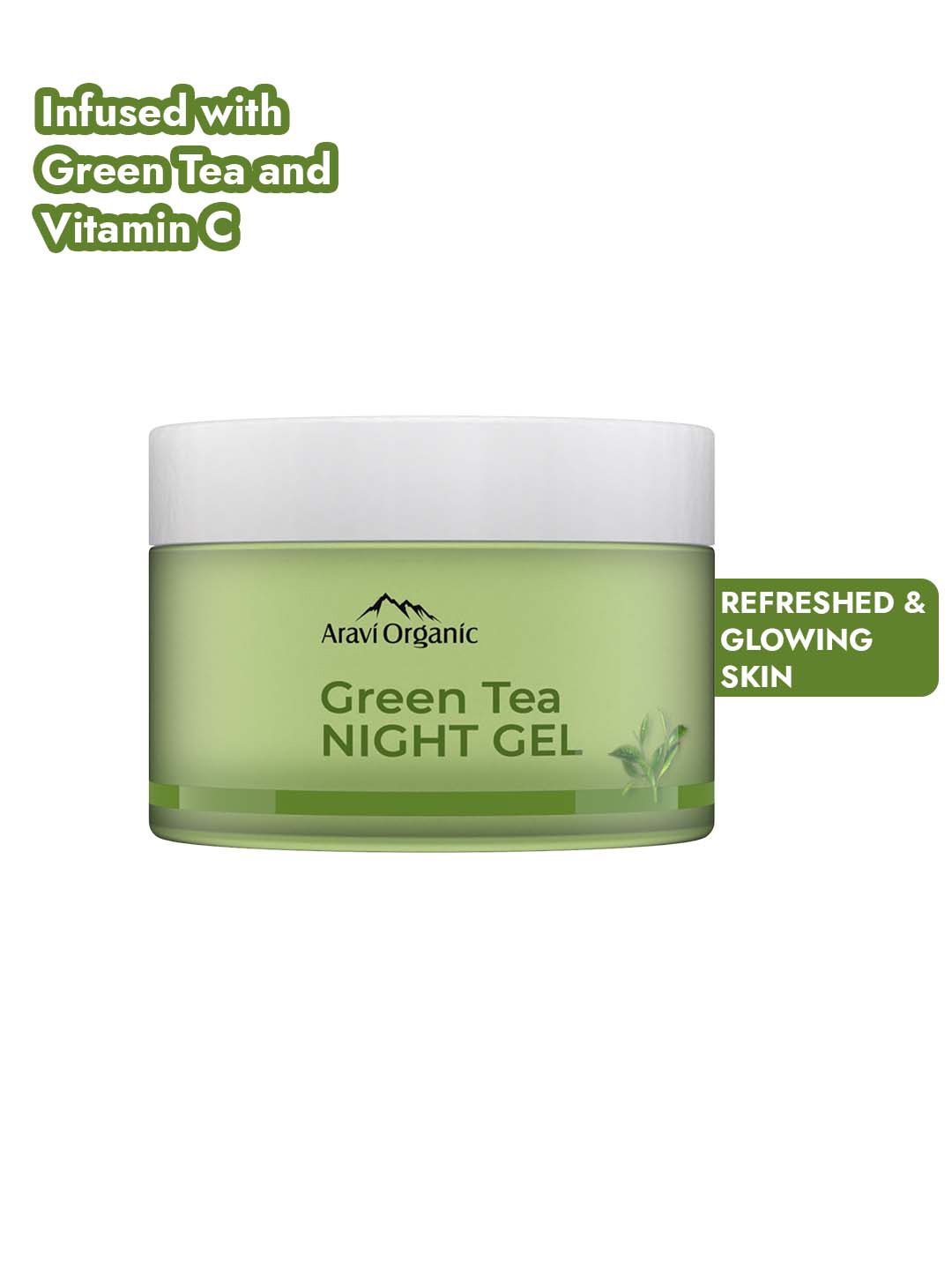 

Aravi Organic Green Tea Oil Free Night Gel Moisturizer for Overnight Hydration - 50 g, Na