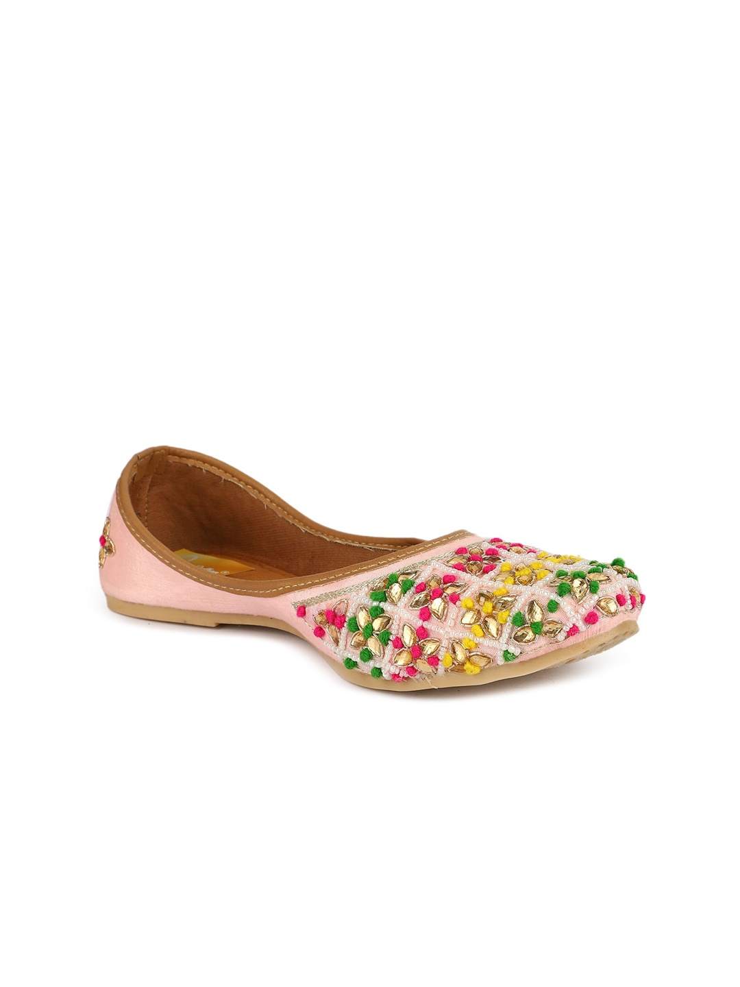 

The Desi Dulhan Women Embellished Ethnic Mojaris, Pink