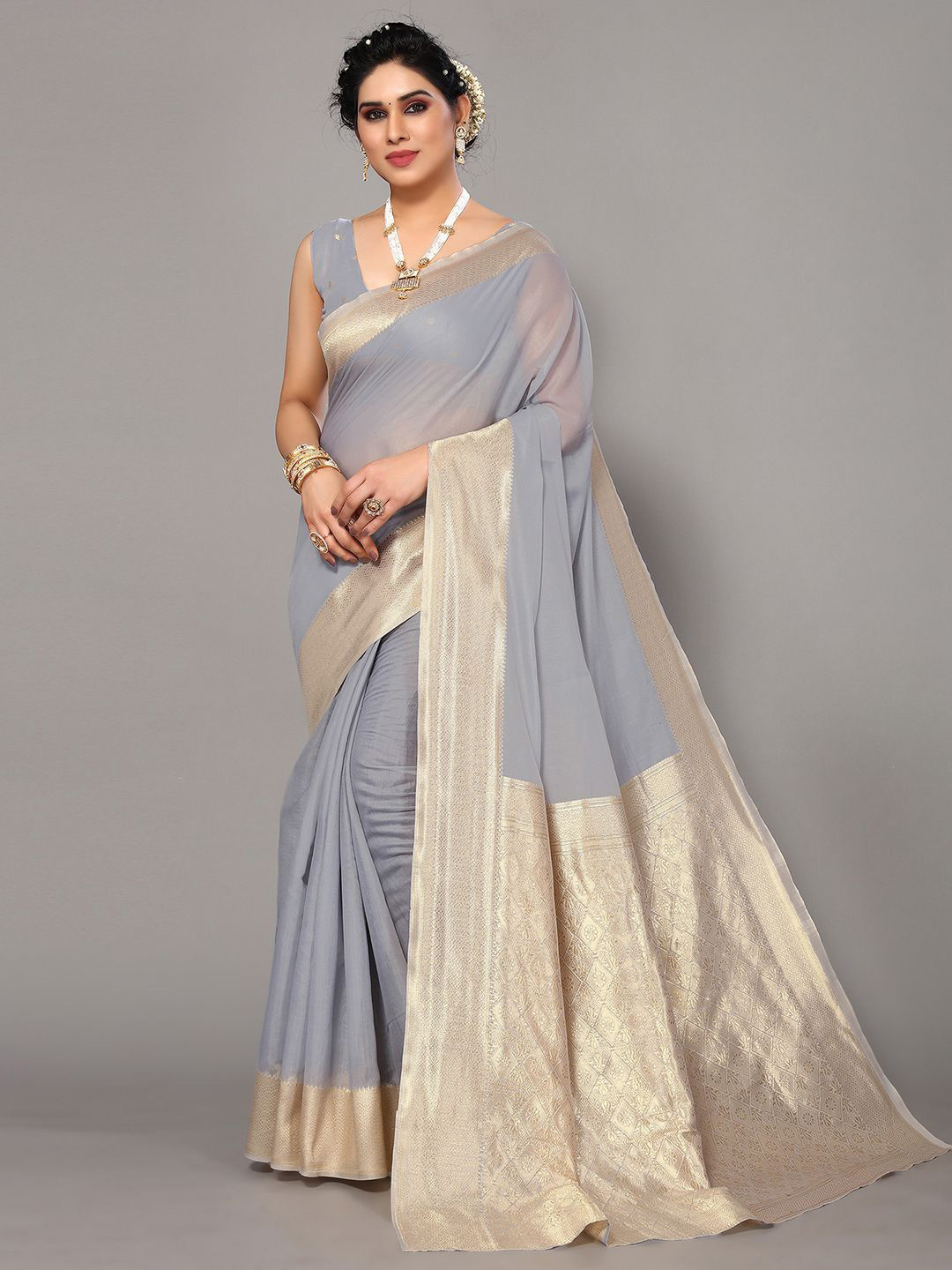 

SIRIL Woven Design Saree, Grey