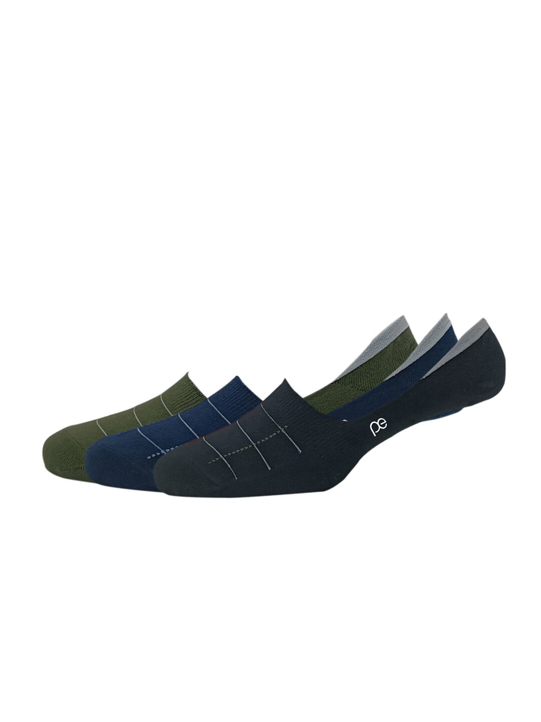 

Peter England Men Pack Of 3 Checked Shoe Liners Socks, Charcoal