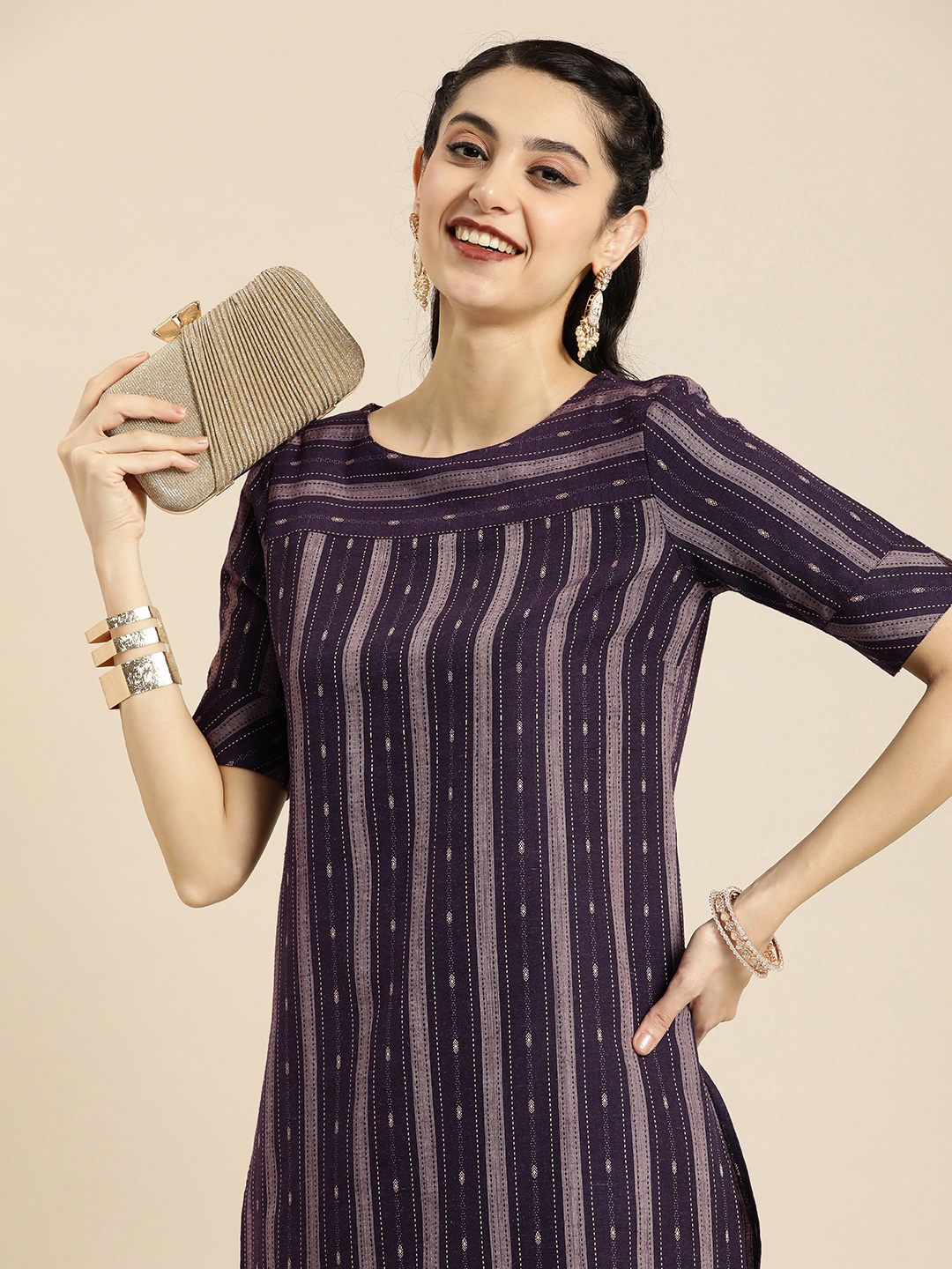 

Anouk Women Purple Indie Prints Kurta