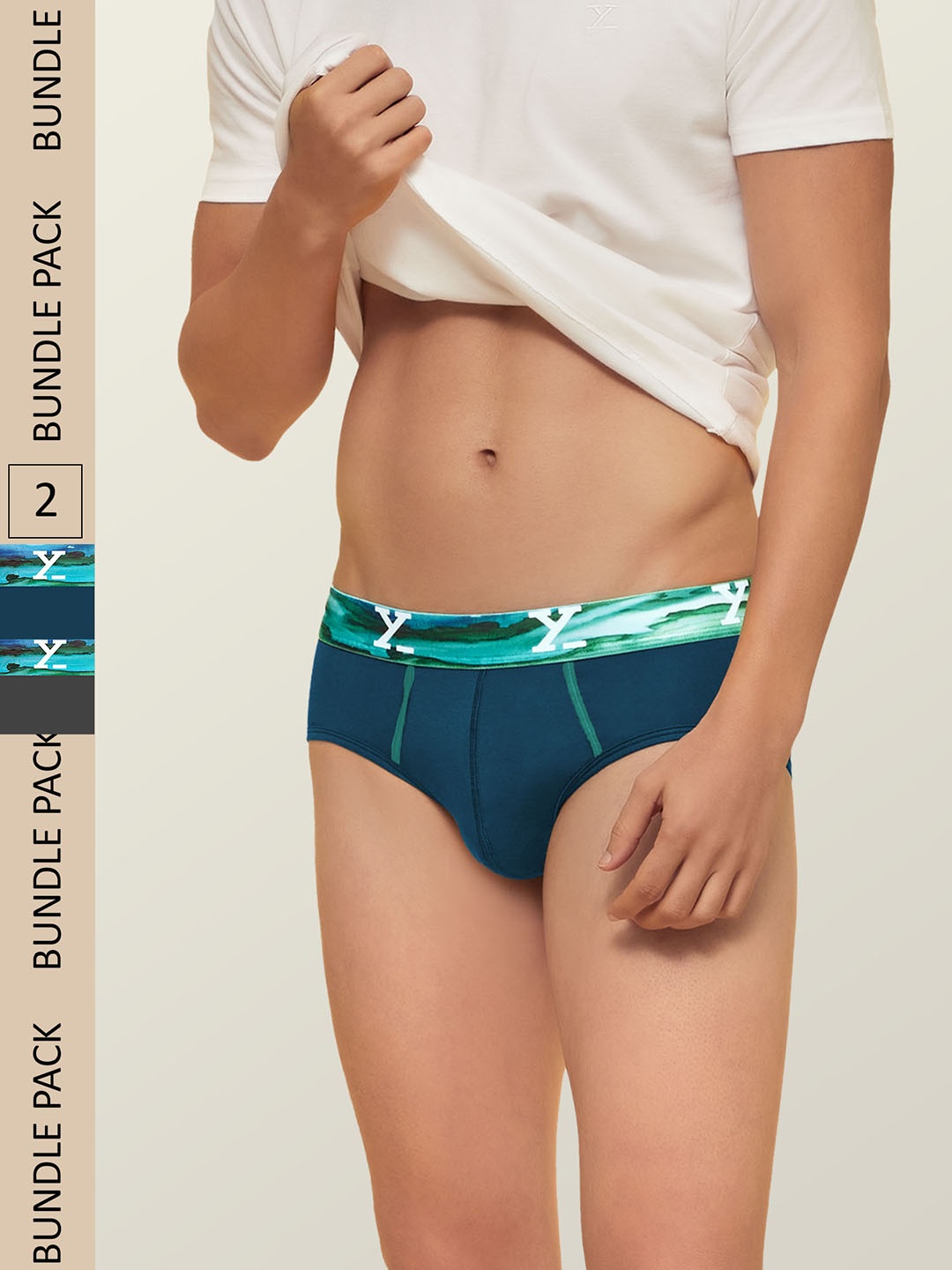 

XYXX Men IntelliSoft Antimicrobial Micro Modal Pack of 2 Dynamo Briefs XYBRF2PCKN99, Grey