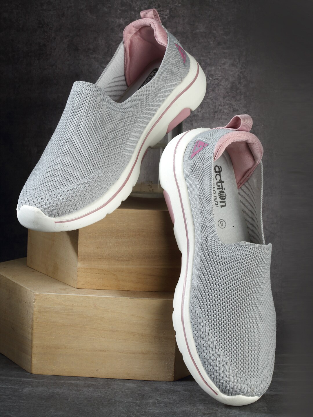 

Action Women Mesh Running Non-Marking Sports Shoes, Grey