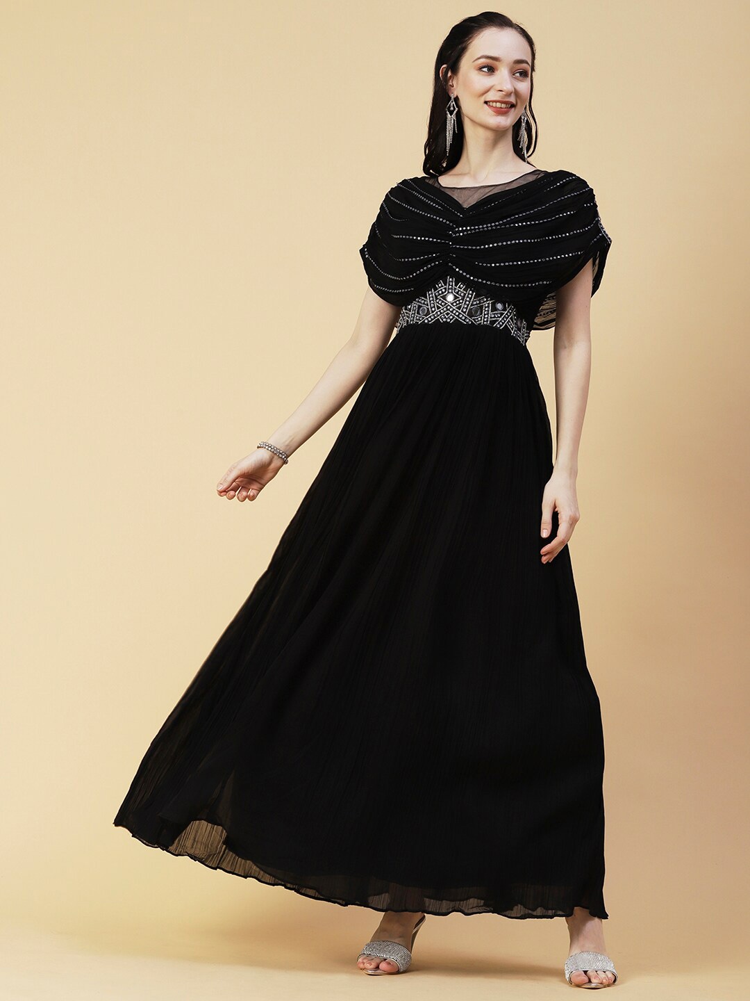 

Envy Me by FASHOR Embellished Sequined Fit & Flare Maxi Dress, Black