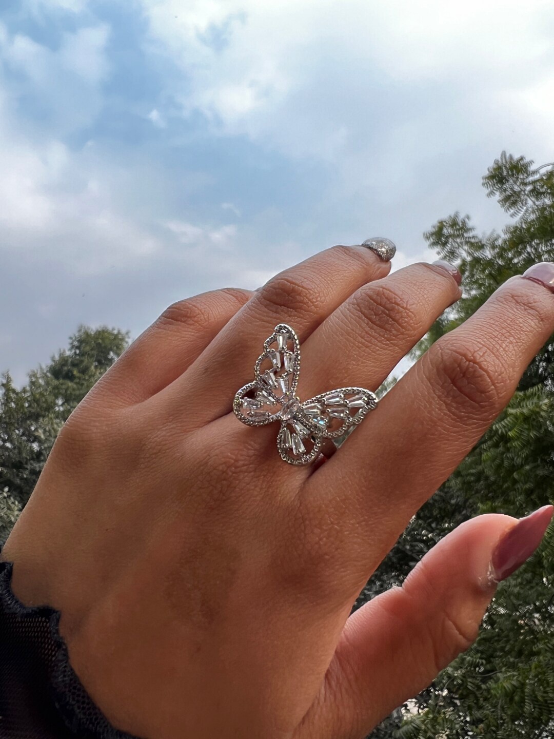 

SALTY Silver-Plated Butterfly Ring