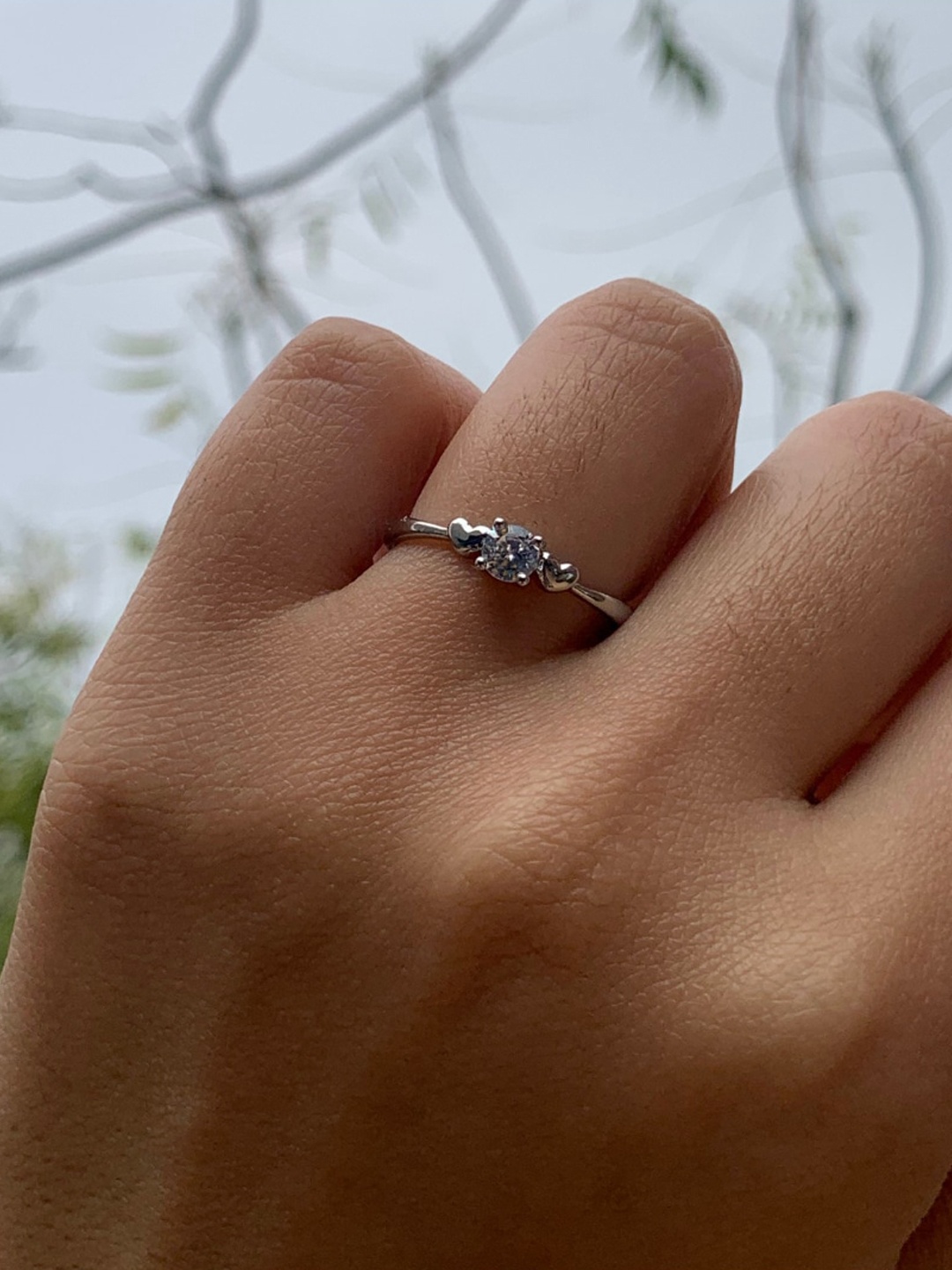 

SALTY Silver-Plated Heartbound Crystal Anti-Tarnish Finger Ring