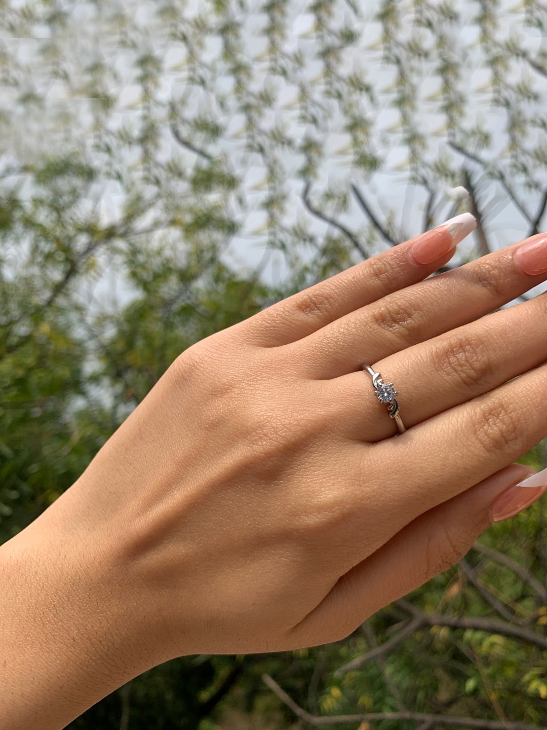 

SALTY Silver-Plated Stone-Studded Finger Ring