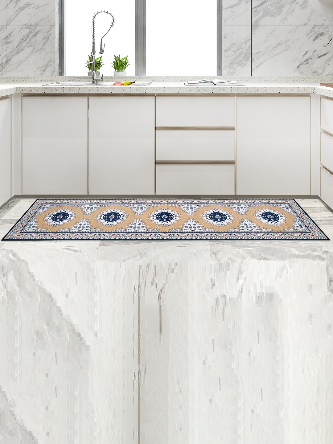 

AAZEEM Cream-Coloured Printed Floor Runner