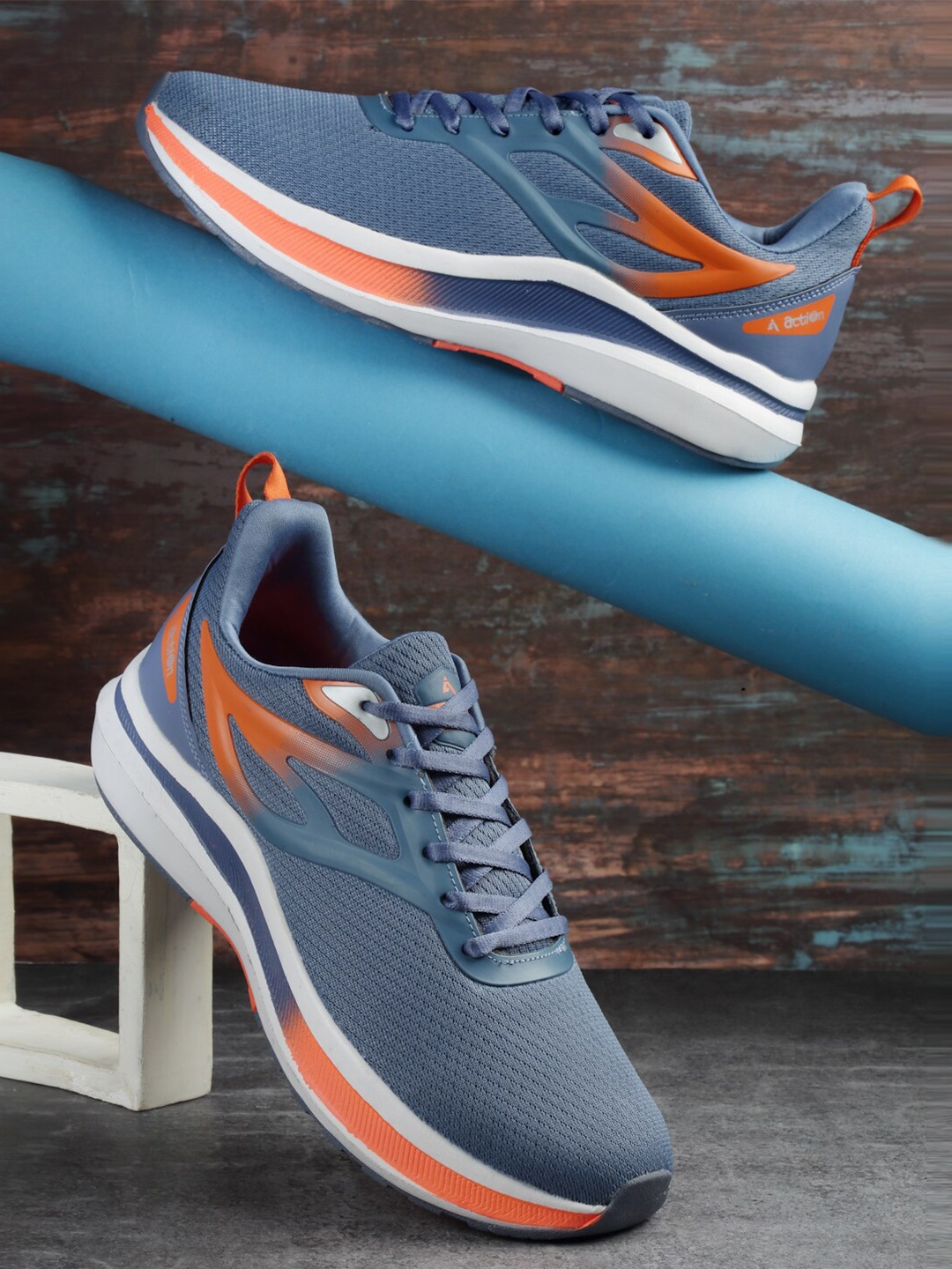 

Action Men Mesh Non-Marking Running Sports Shoes, Navy blue