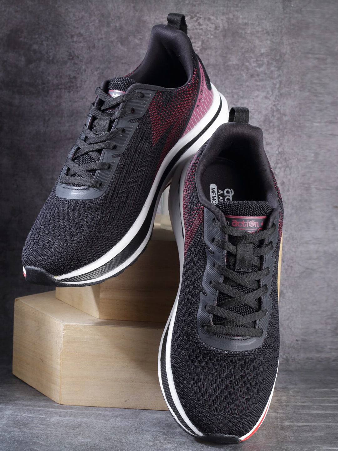 

Action Men Mesh Non-Marking Running Sports Shoes, Black