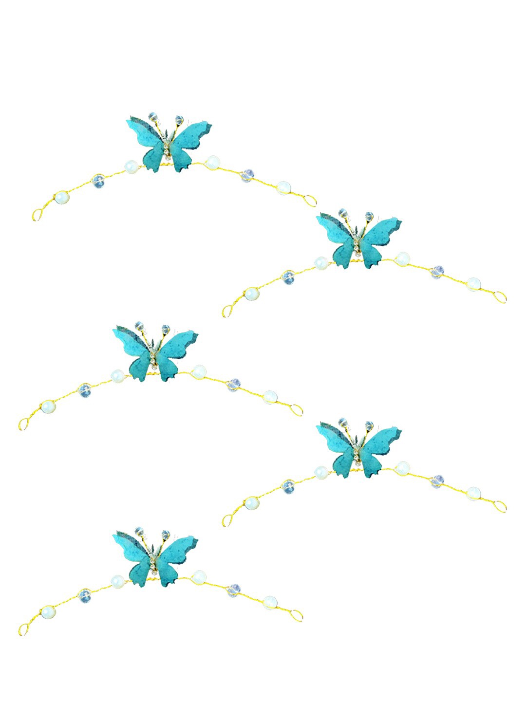 

Hair Flare Women Set Of 5 Embellished Butterfly Hair Accessory Set, Turquoise blue