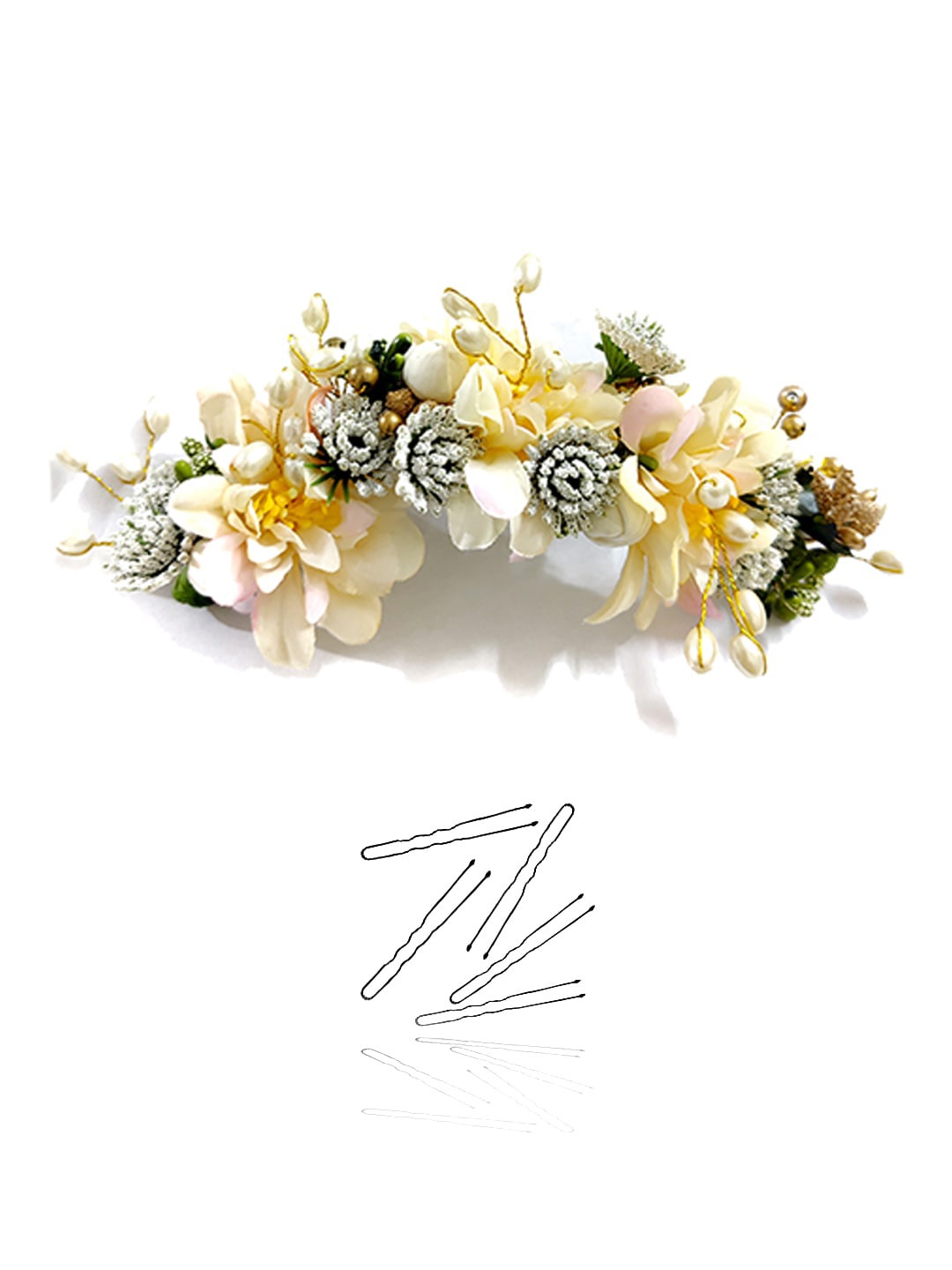 

Hair Flare Women Flower Embellished Tiara, Beige
