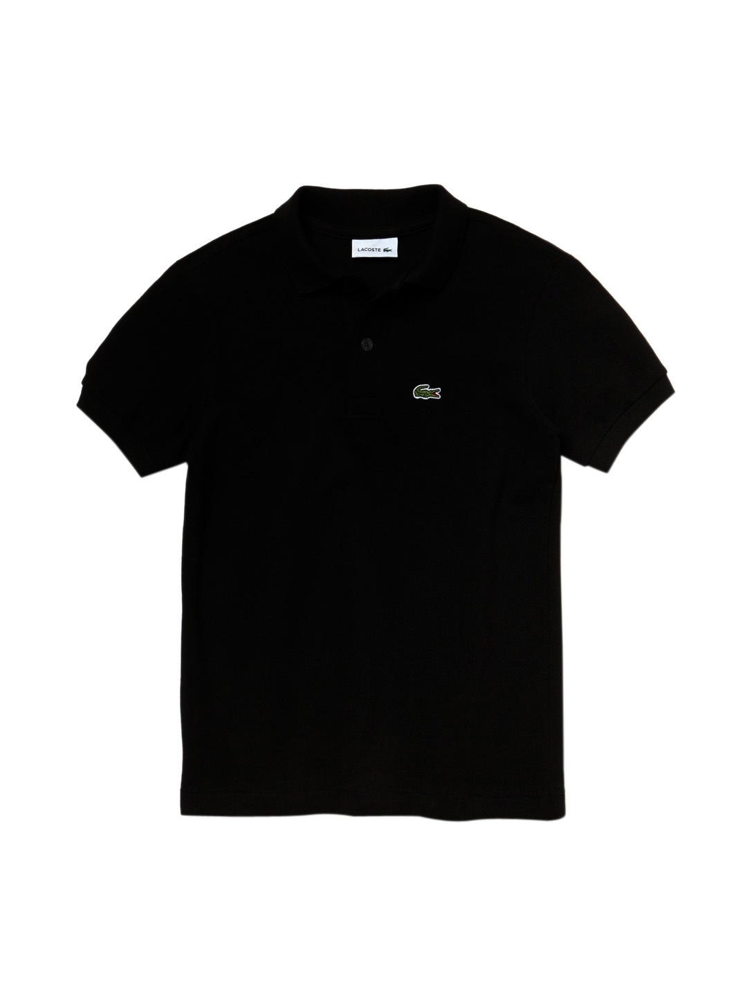 

Lacoste Boys Black Solid Polo Collar T-shirt