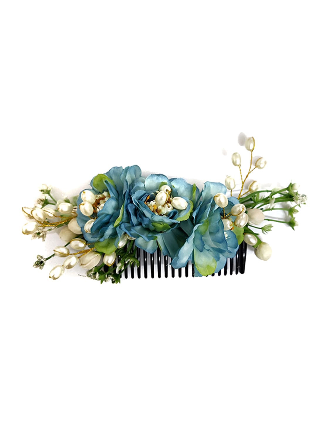 

Hair Flare Women Embellished Flower Comb Pin, Blue