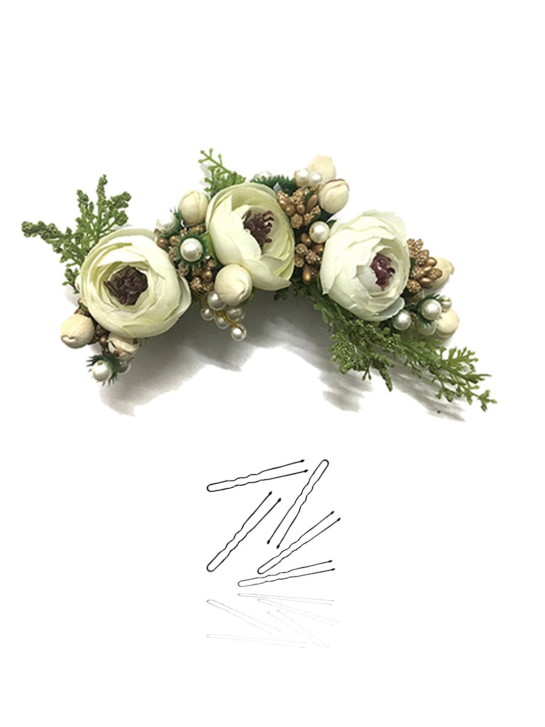 

Hair Flare Artificial Flowers & Hair Pins Hair Accessory Set, White