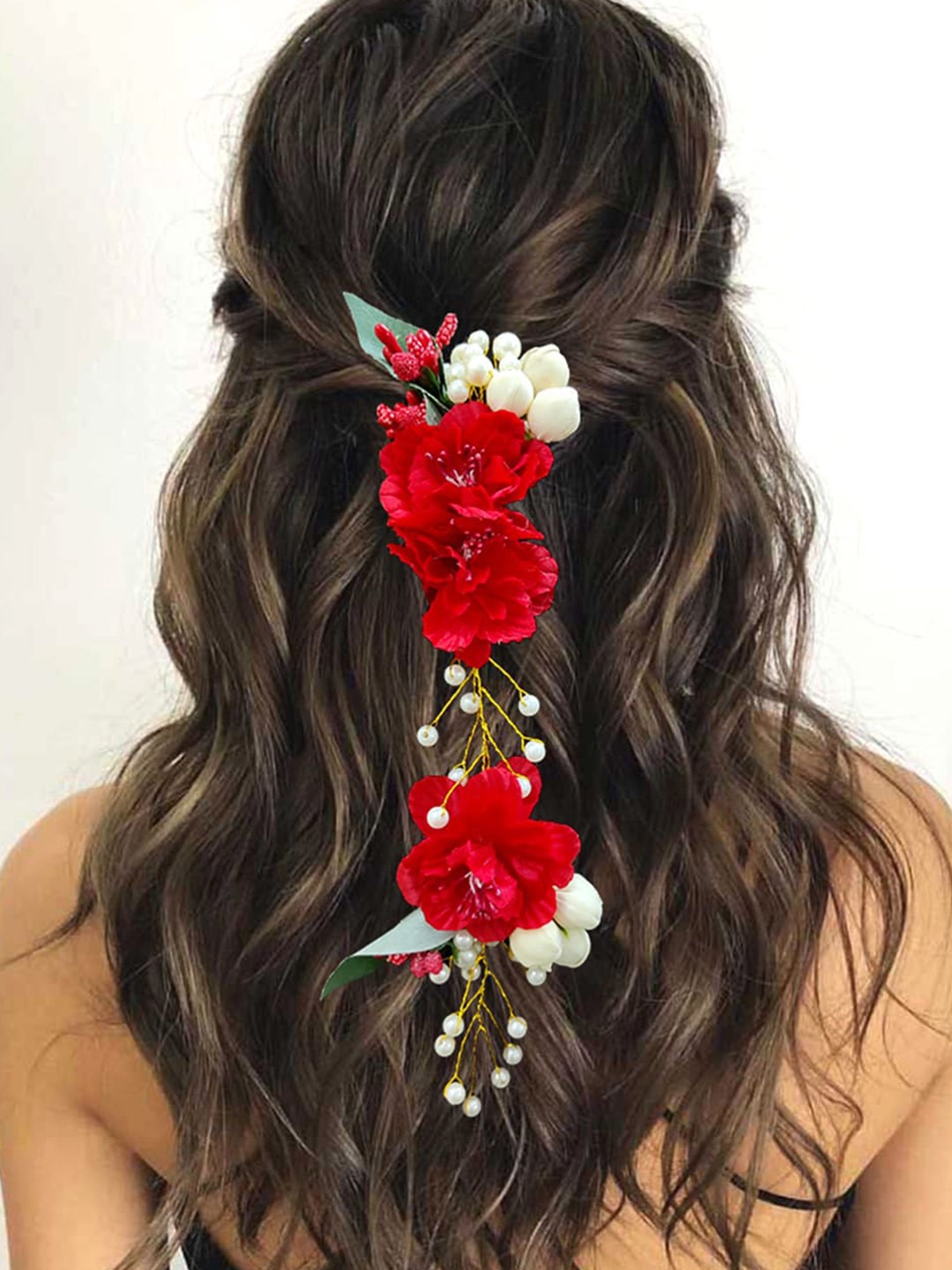 

Hair Flare Artificial Flowers & Hair Pins Hair Accessory Set, Red