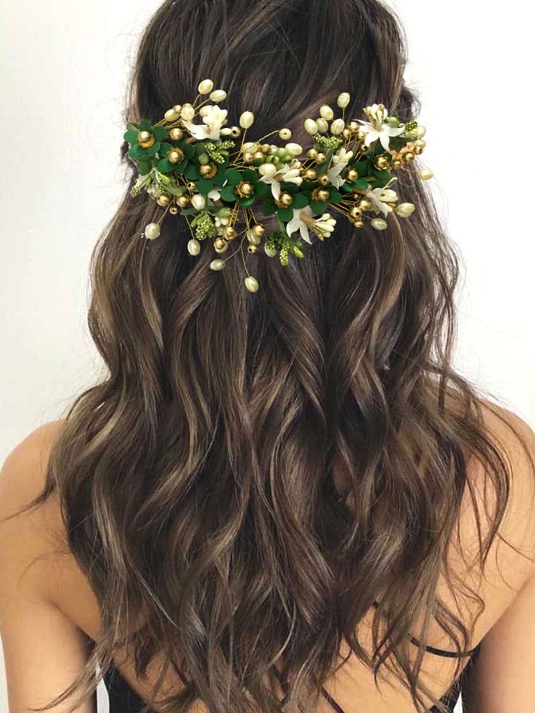 

Hair Flare Women Floral Beaded Hair Accessory, Green