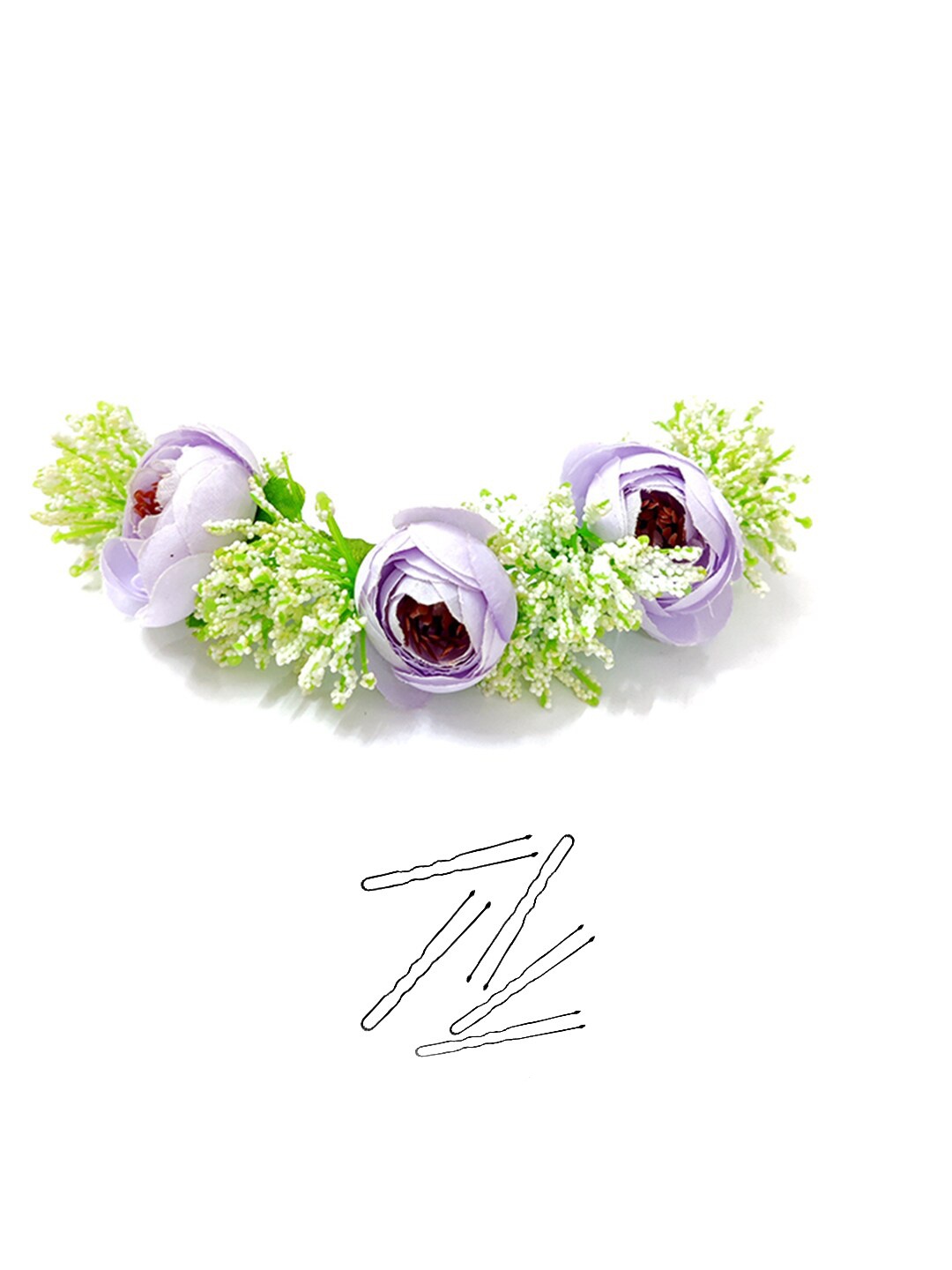 

Hair Flare Women Floral Tiara & Hair Pin, Purple