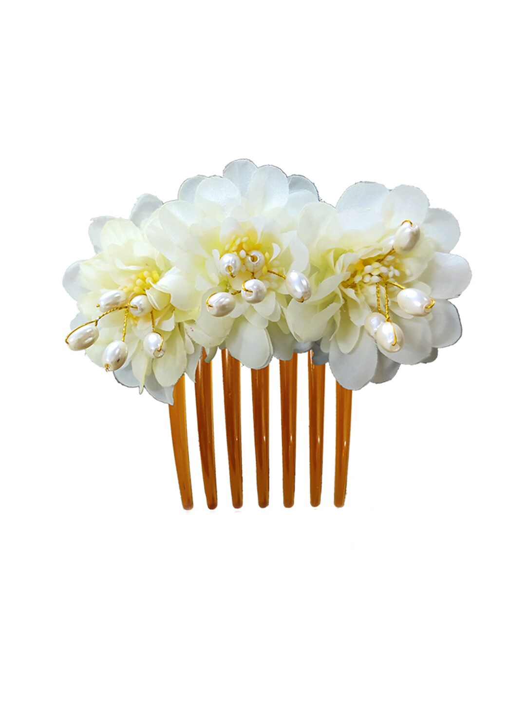 

Hair Flare Women Floral Comb Pin, White