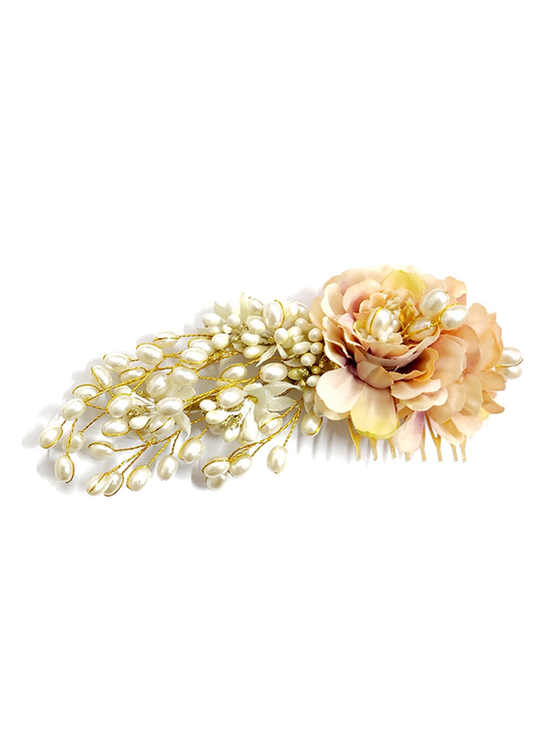 

Hair Flare Women Embellished Flower Tiara, Peach