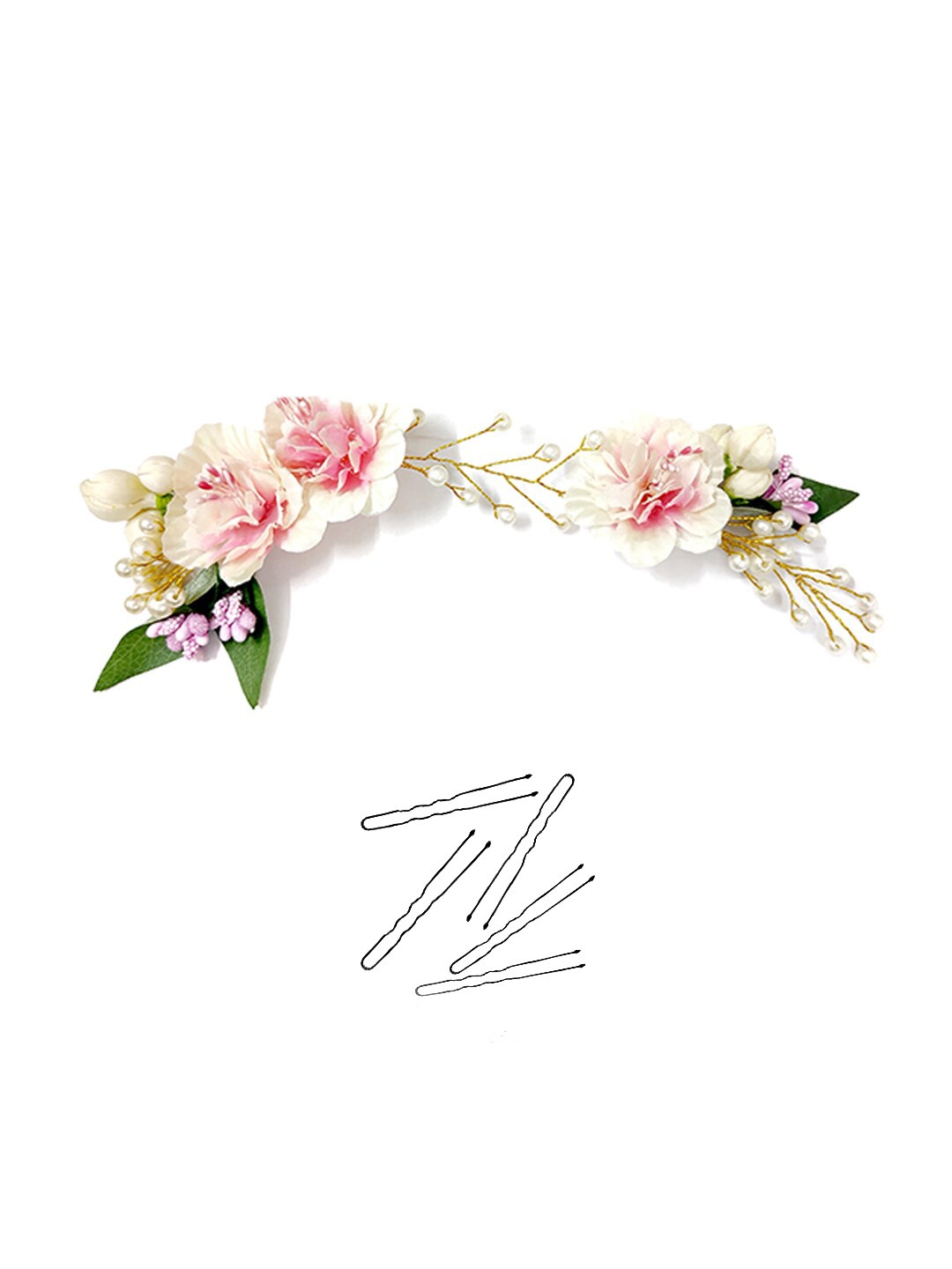 

Hair Flare Women Floral Tiara & Hair Pin, Pink