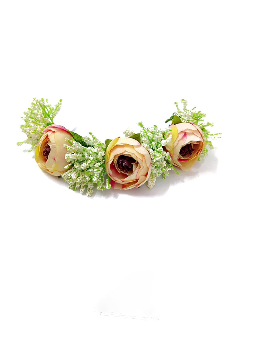 

Hair Flare Women Floral Tiara & Hair Pin, Peach