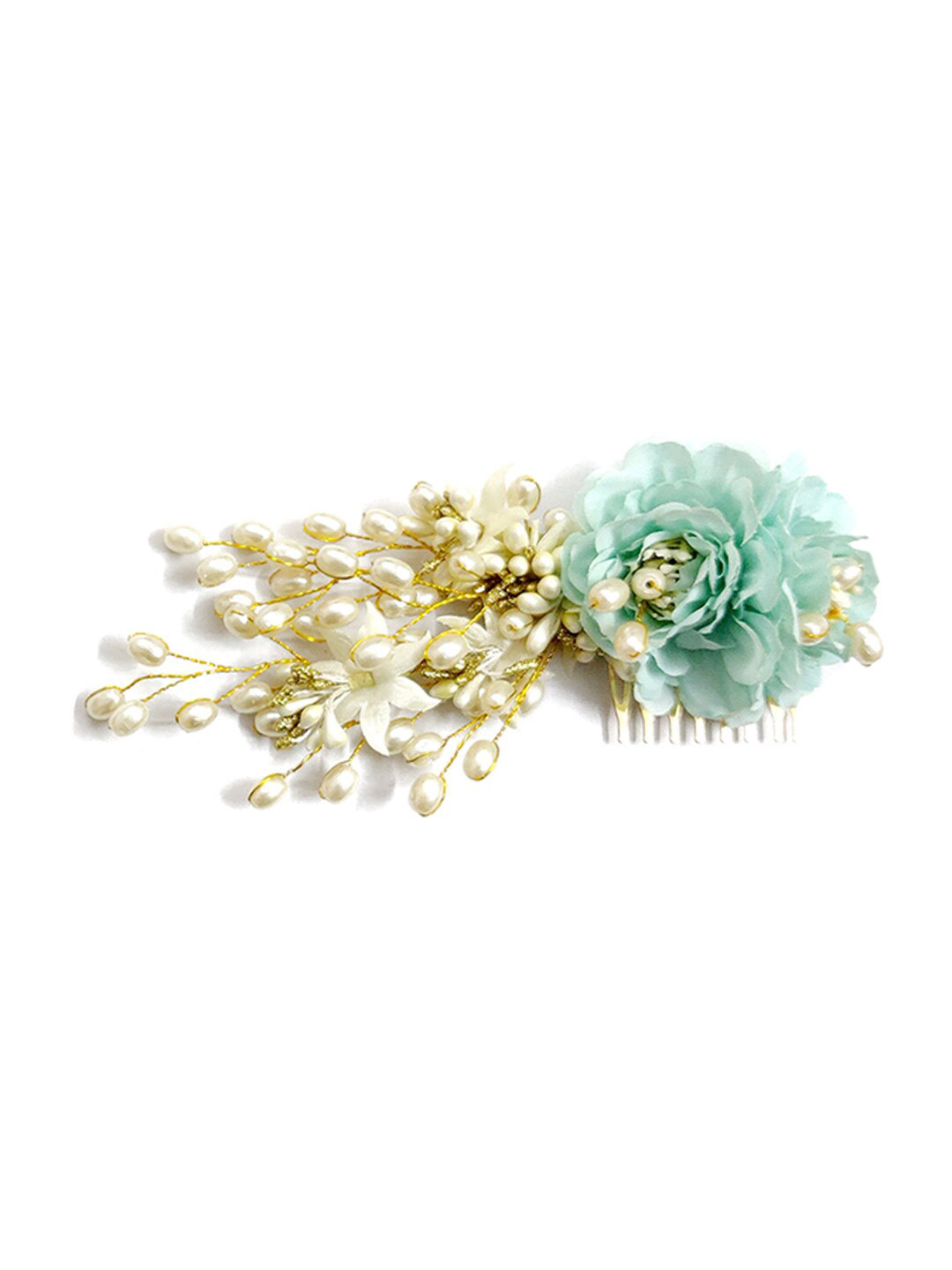 

Hair Flare Women Artificial Peony Flower Hair Accessories, Sea green