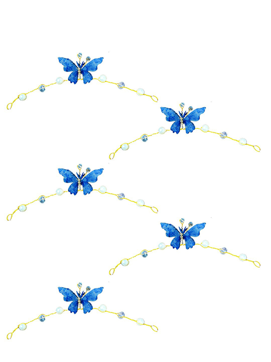 

Hair Flare Set of 5 Artificial Butterfly Hair Accessory, Blue