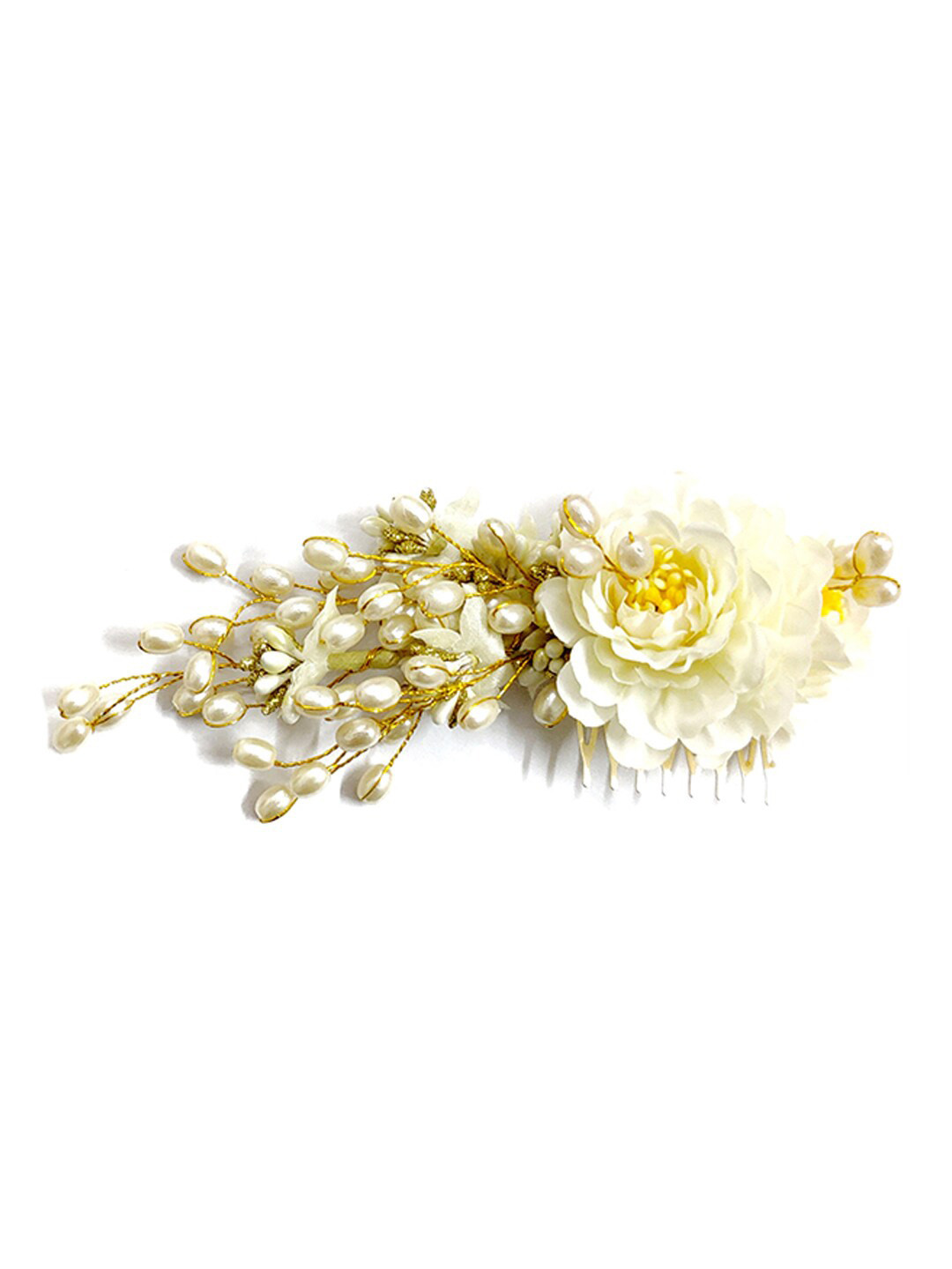 

Hair Flare Women Floral Comb Pin, White