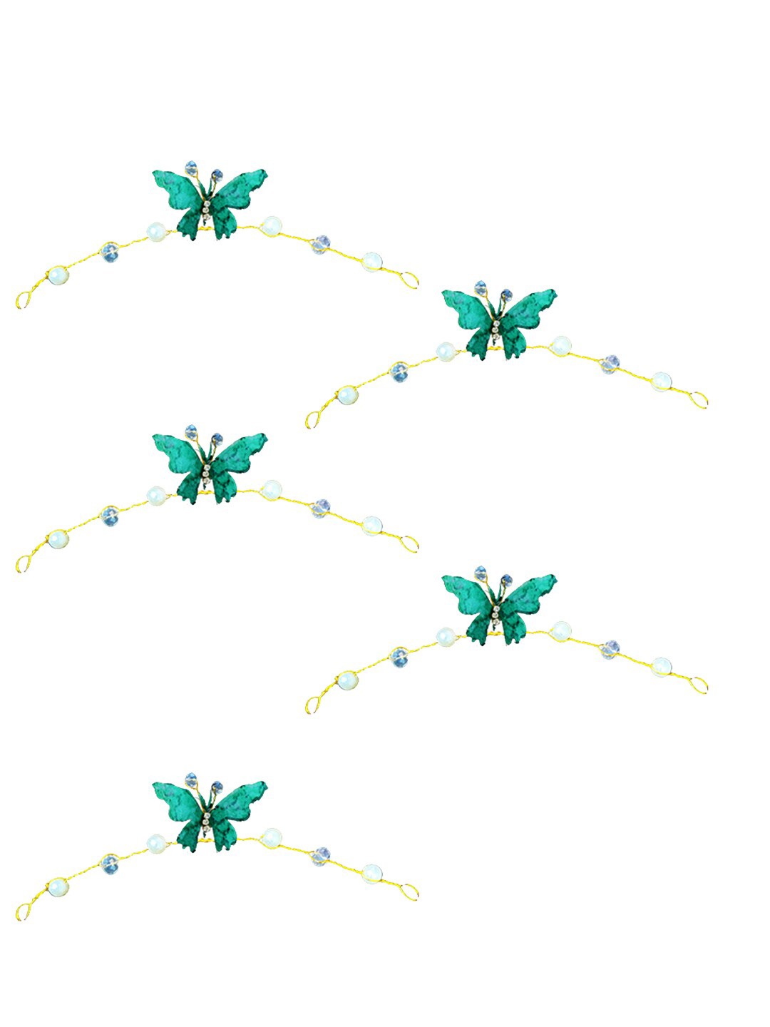

Hair Flare Set of 5 Artificial Butterfly Hair Accessory, Green