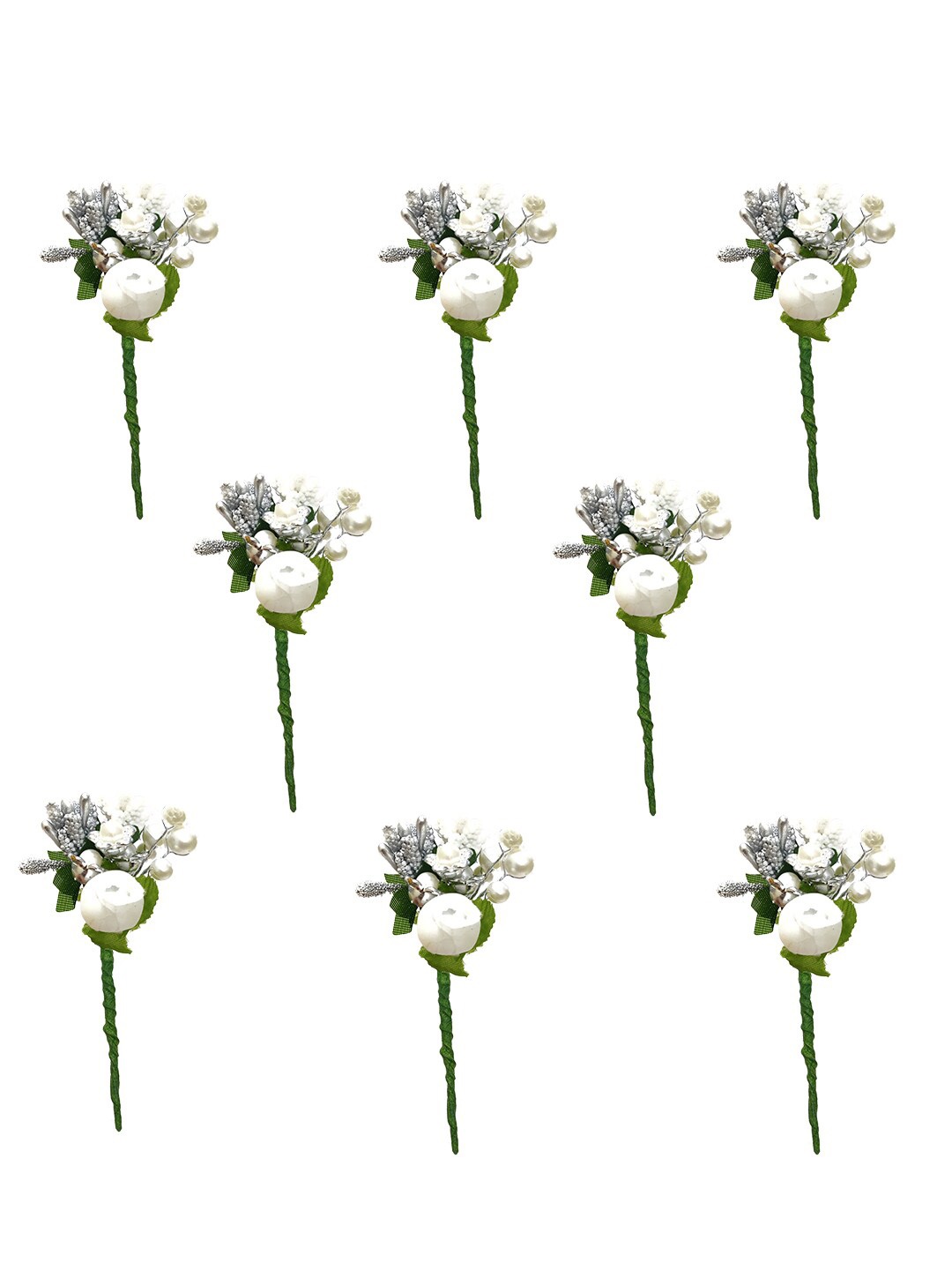

Hair Flare Women Set Of 8 Embellished Floral Hair Accessory Set, White