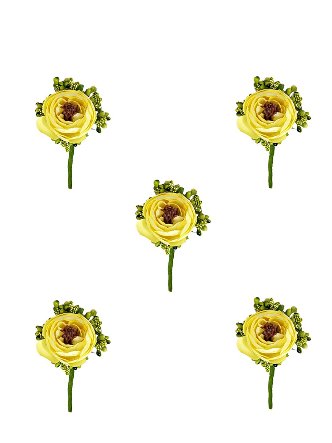 

Hair Flare Women Set Of 5 Embellished Flower Hair Accessory Set, Yellow
