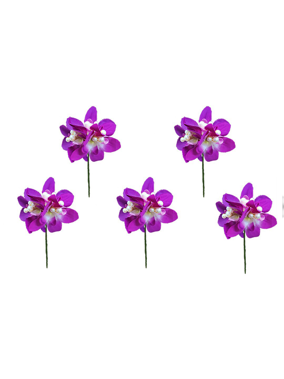 

Hair Flare Women Set Of 5 Embellished Flower Hair Accessory Set, Purple